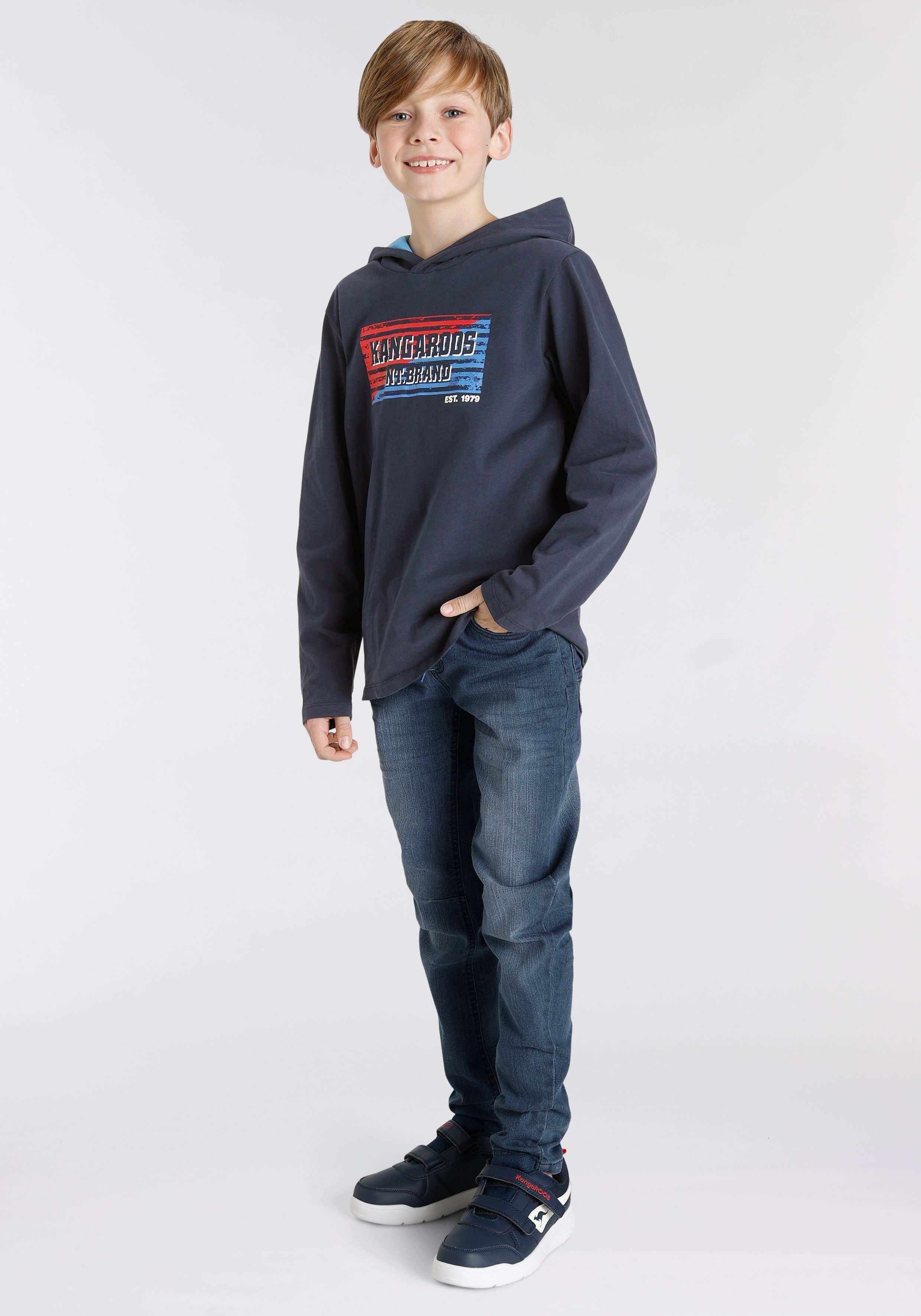 KangaROOS Comfortjeans Stretch jeans with slim leg for boys smalle broekpasvorm, used-wassing, comfortabele taille