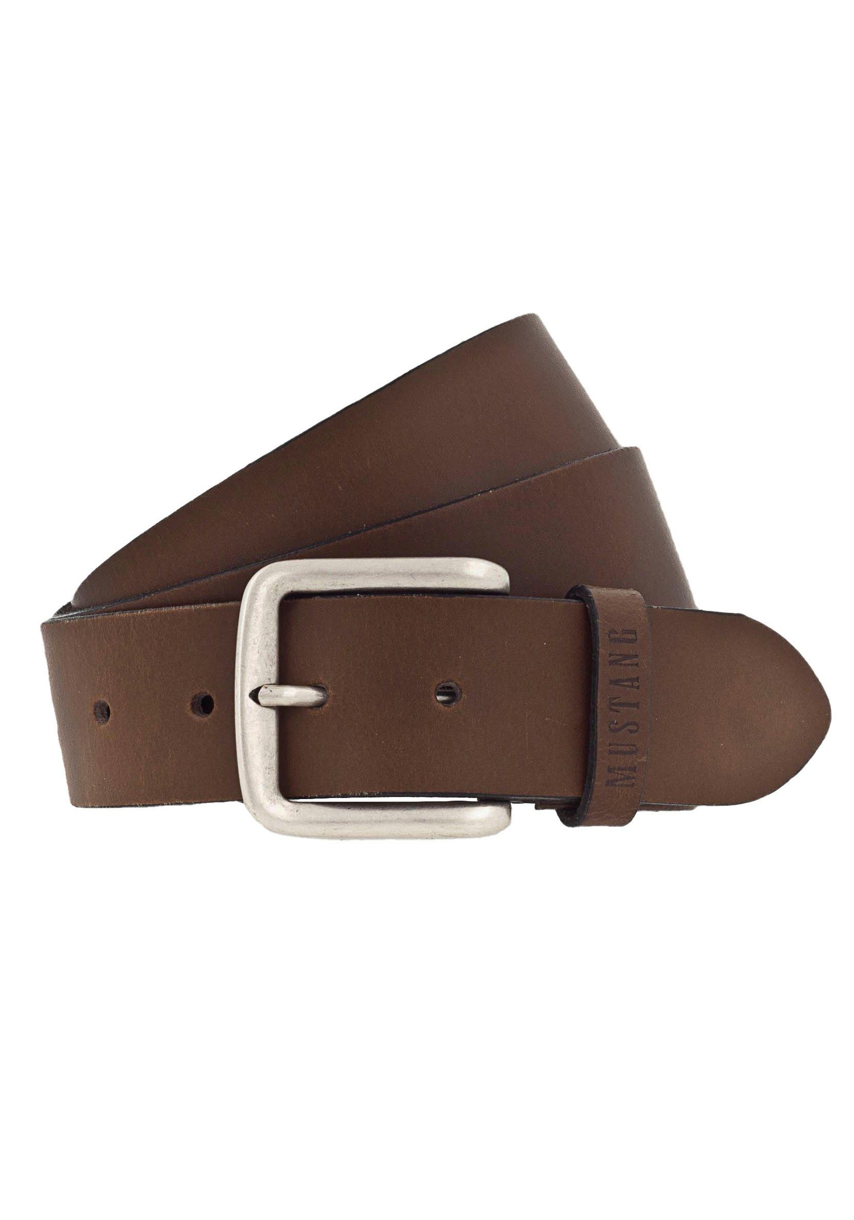 MUSTANG Leren riem heren riemen maat 110 bruin
