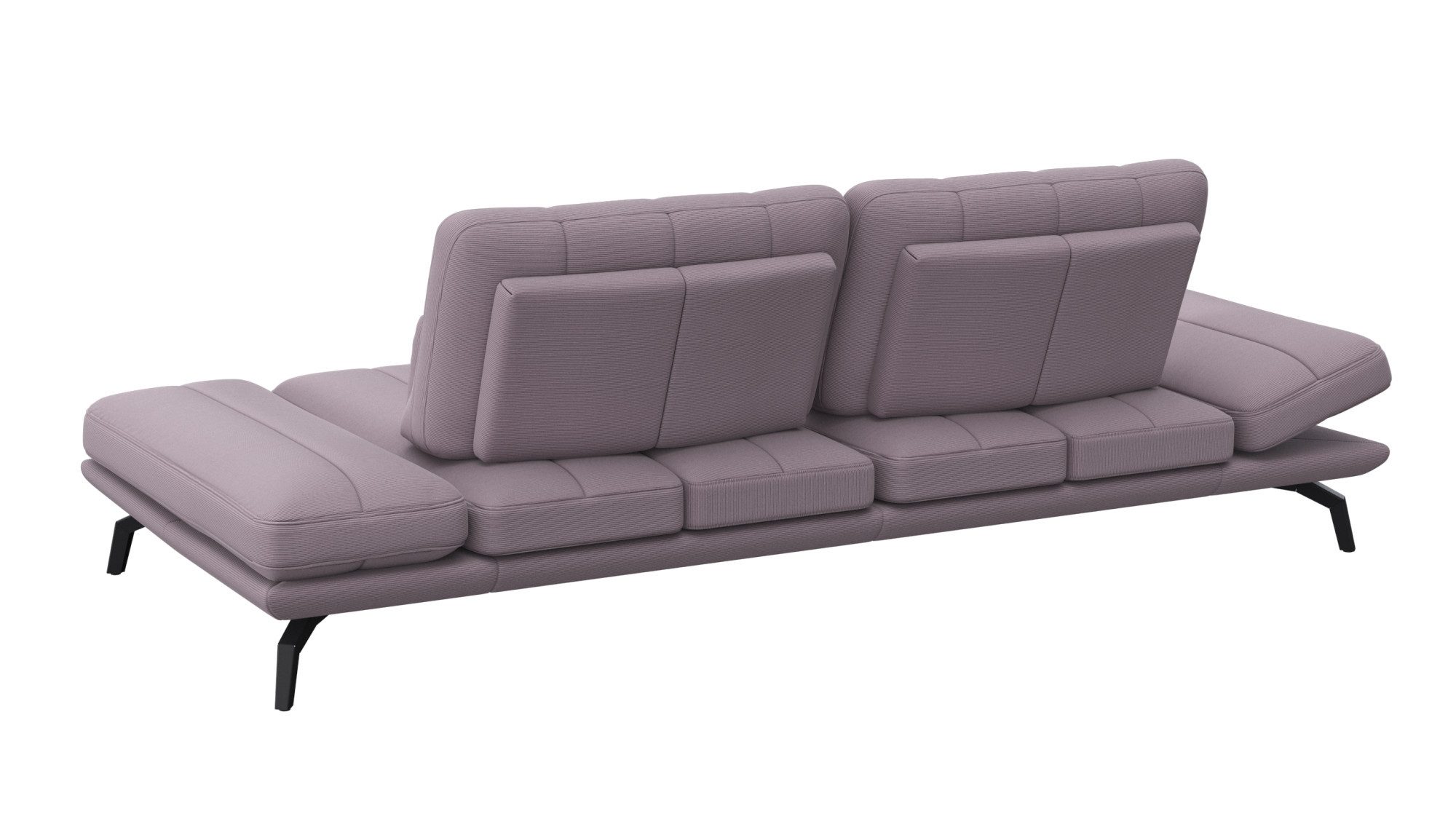 FLEXLUX 3-zitsbank Tropea multifunctionele bank, designbank, relaxfunctie, tv-bank, met armleuningverstelling en zitdiepteverstelling, breedte 252 cm