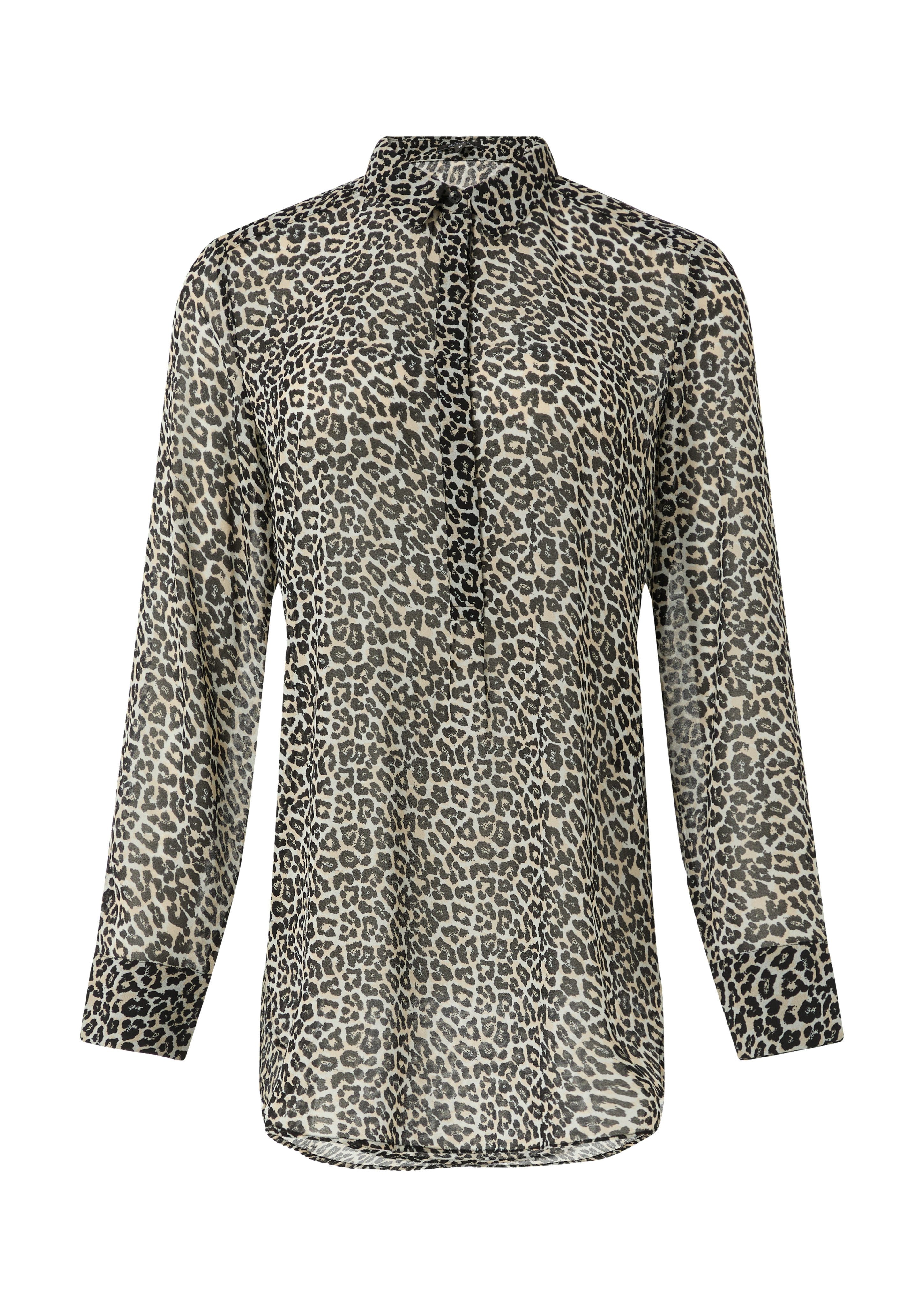 Comma Blouse met lange mouwen met animal-print