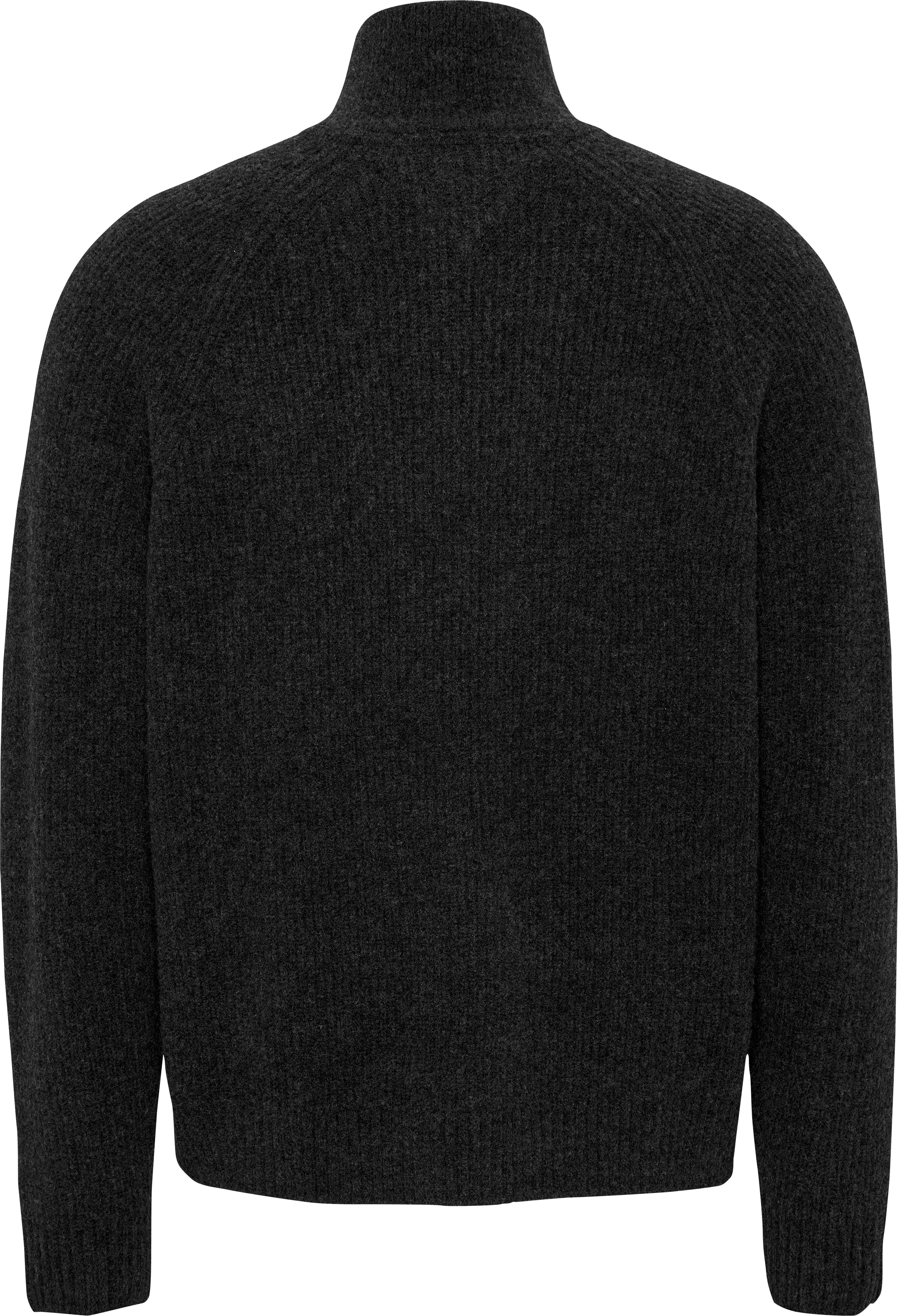 TOMMY JEANS Gebreide trui TJM REG 1 4 ZIP RAGLAN BADGE Ritssluiting tot borsthoogte met geborduurd merklogo