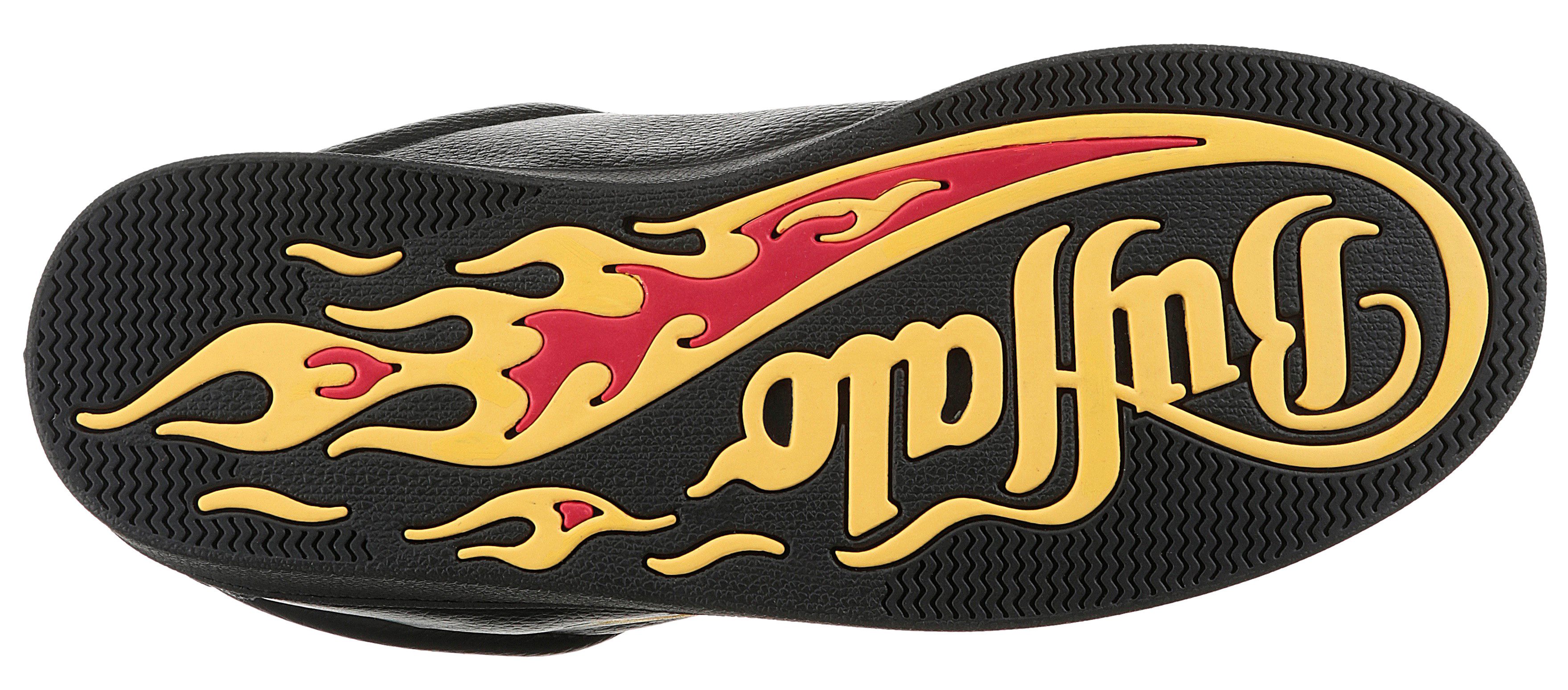 Buffalo Sneakers Liberty vrijetijdsschoen, veterschoen, lage schoen met trendy vlammenmotief