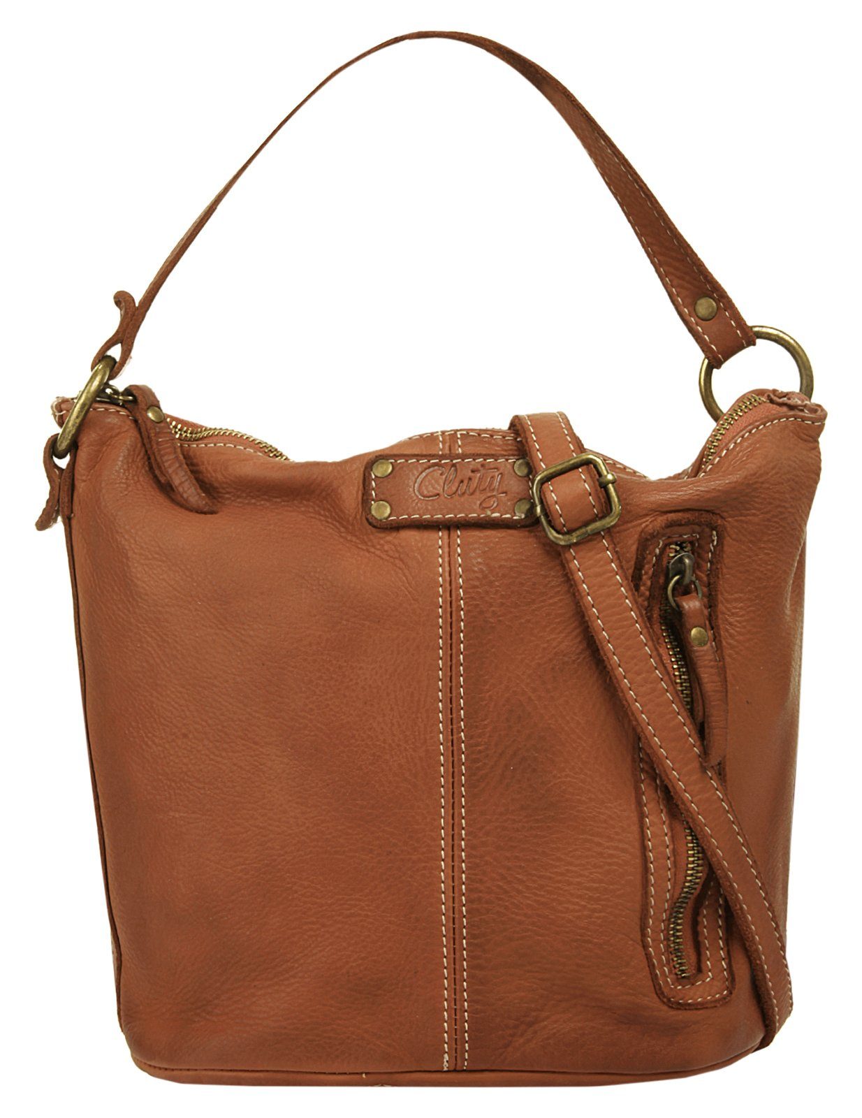 Cluty Schoudertas echt leer, made in italy