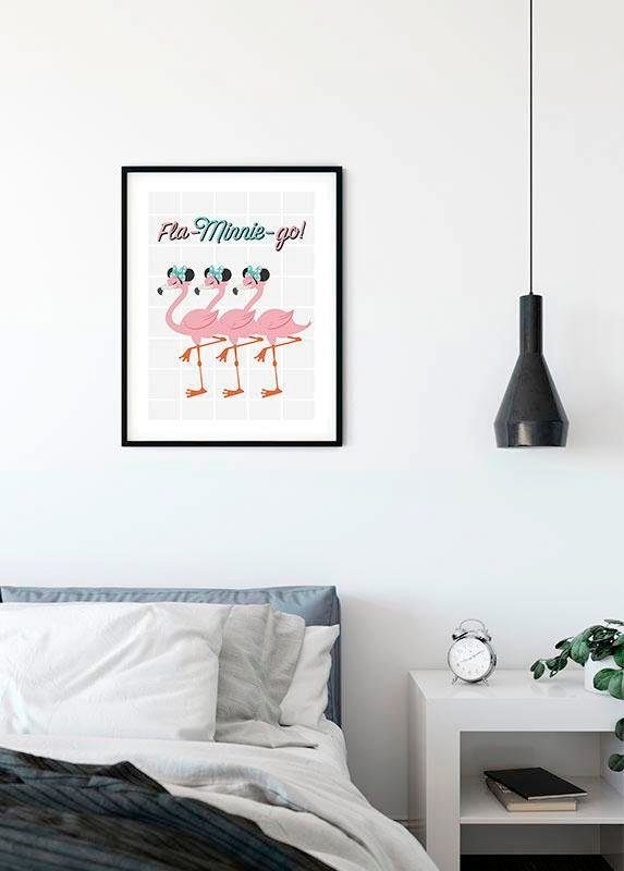 Komar Wanddecoratie Minnie Mouse Fla-Minnie-go Wanddecoratie voor de kinderkamer - zonder lijst (1 stuk)