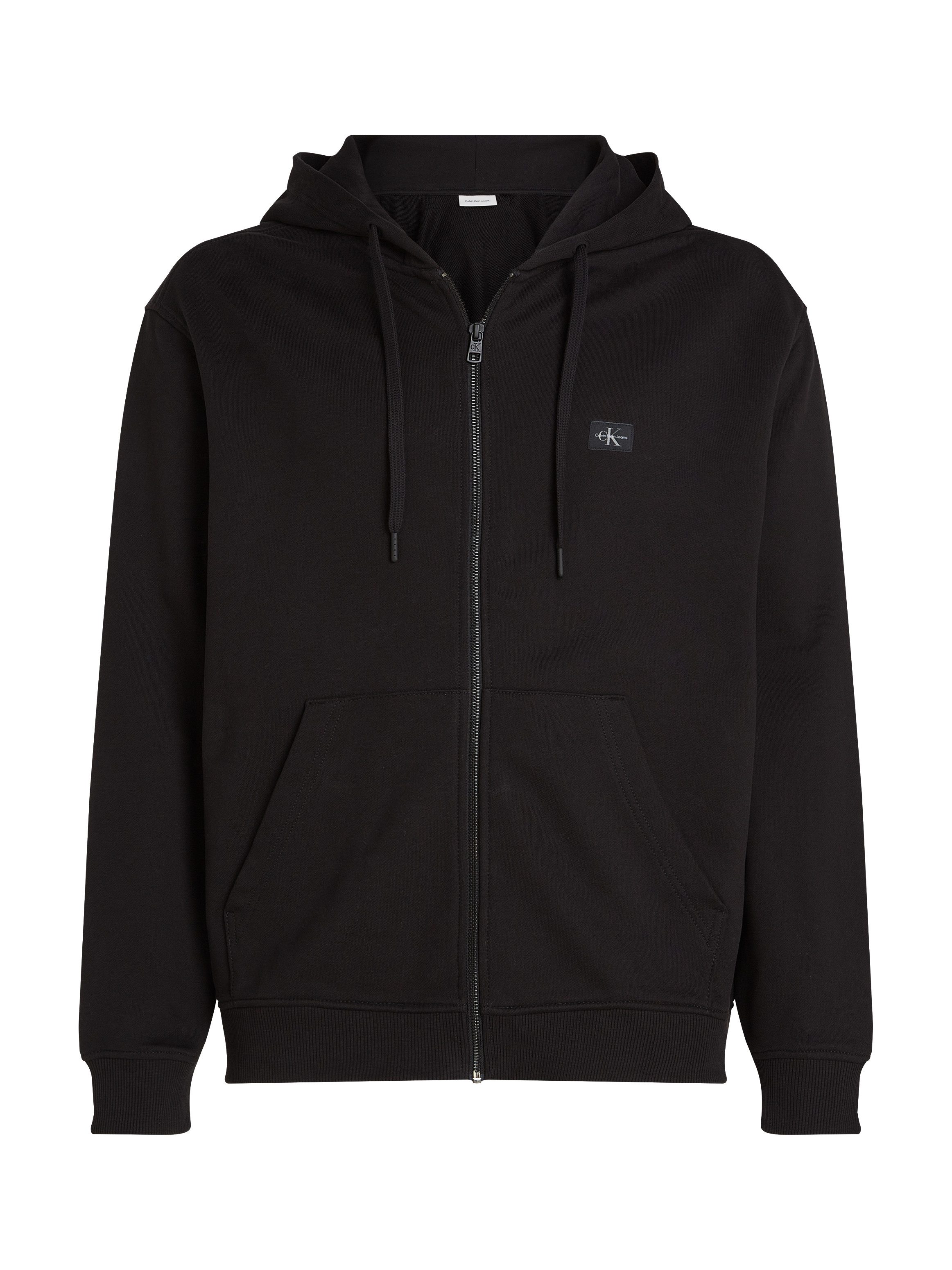 Calvin Klein Sweatvest WOVEN LABEL ZIP THROUGH HOODIE