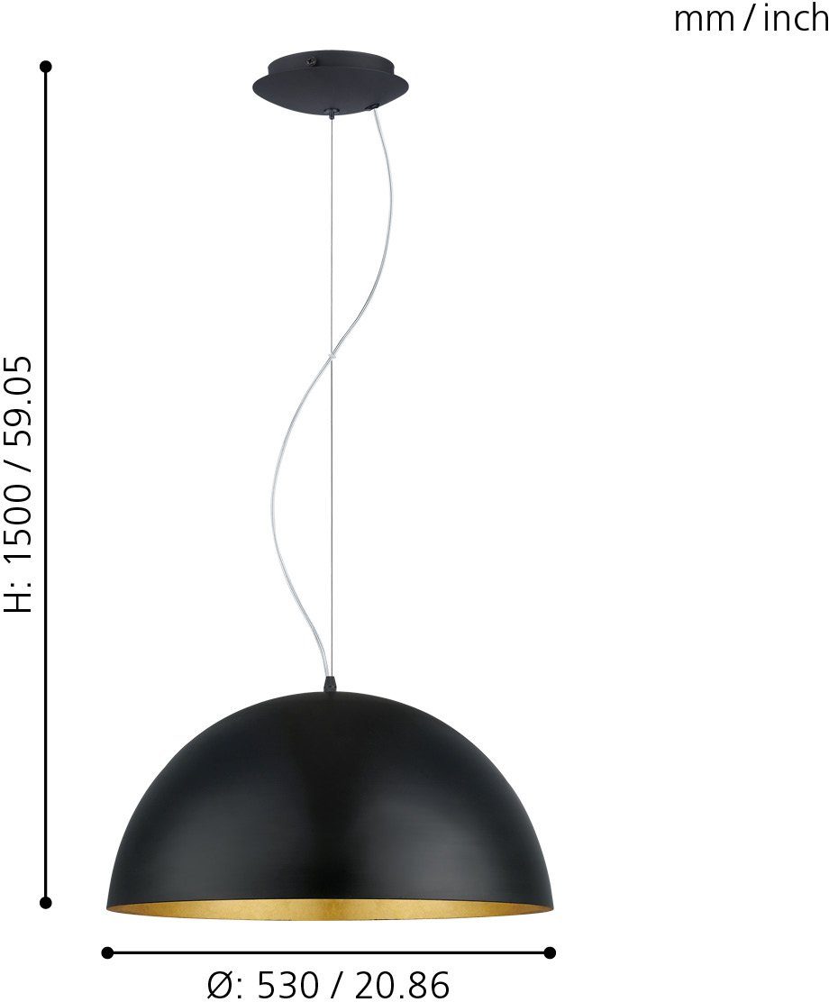 EGLO Hanglamp GAETANO 1 Hanglamp, Metaal, E27 fitting, Ø 53,5 cm (1 stuk)