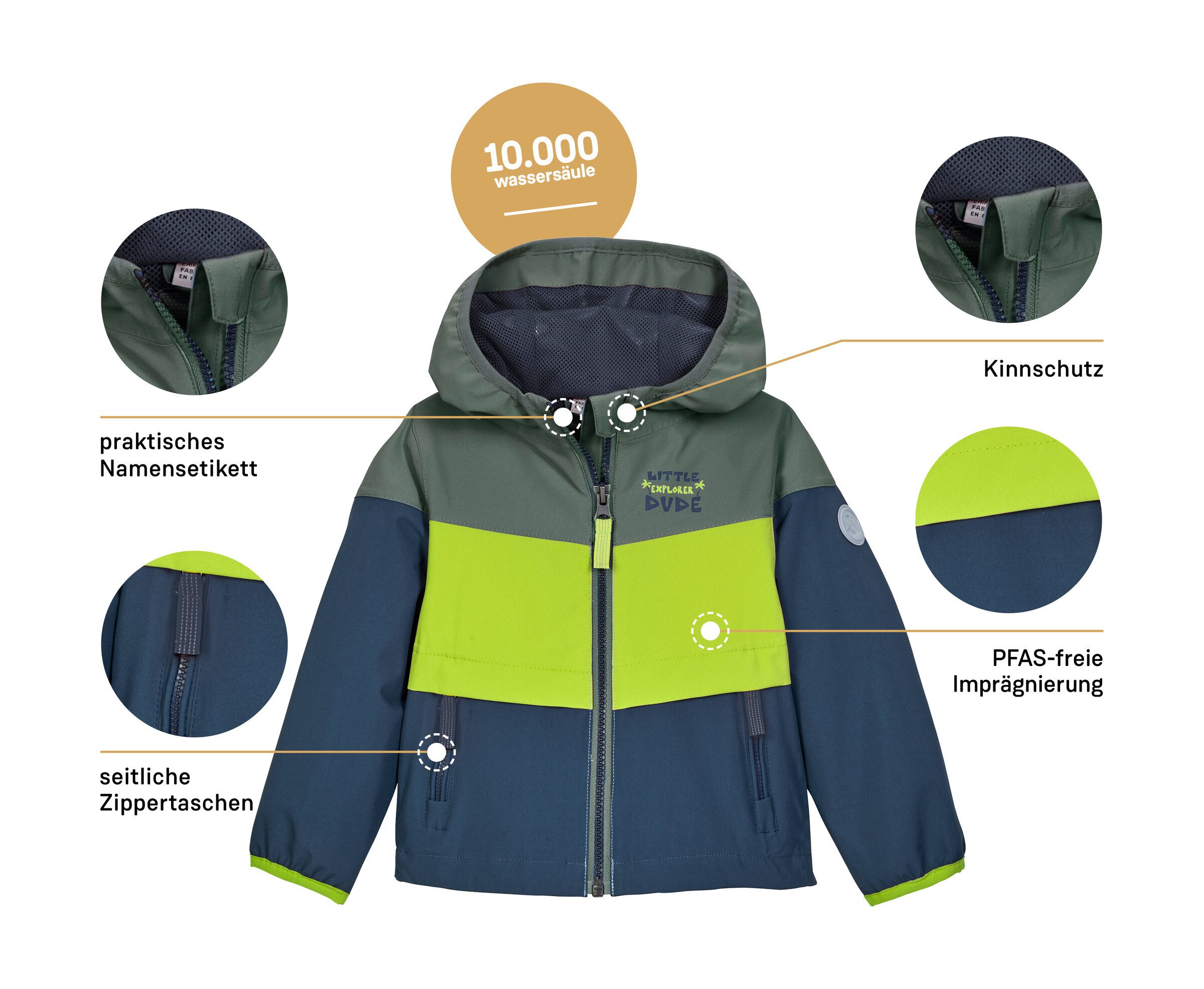first instinct by killtec Functioneel jack FIOS 8 MNS JCKT Water- en winddichte kinderjas met reflecterende details