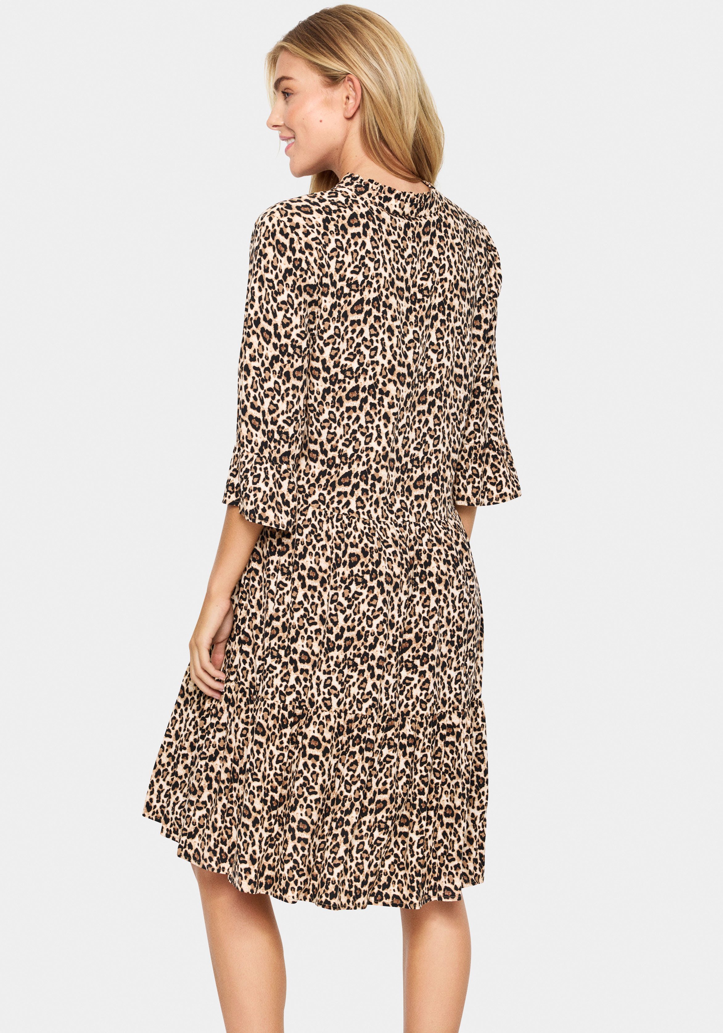 Saint Tropez Blousejurk EdaSZ dress met volants en 3/4 mouwen
