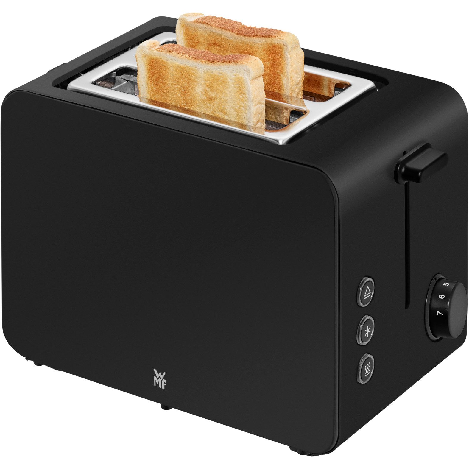WMF Toaster Stelio Edition Deep Black, 2-sneden broodrooster met broodjesopzetstuk