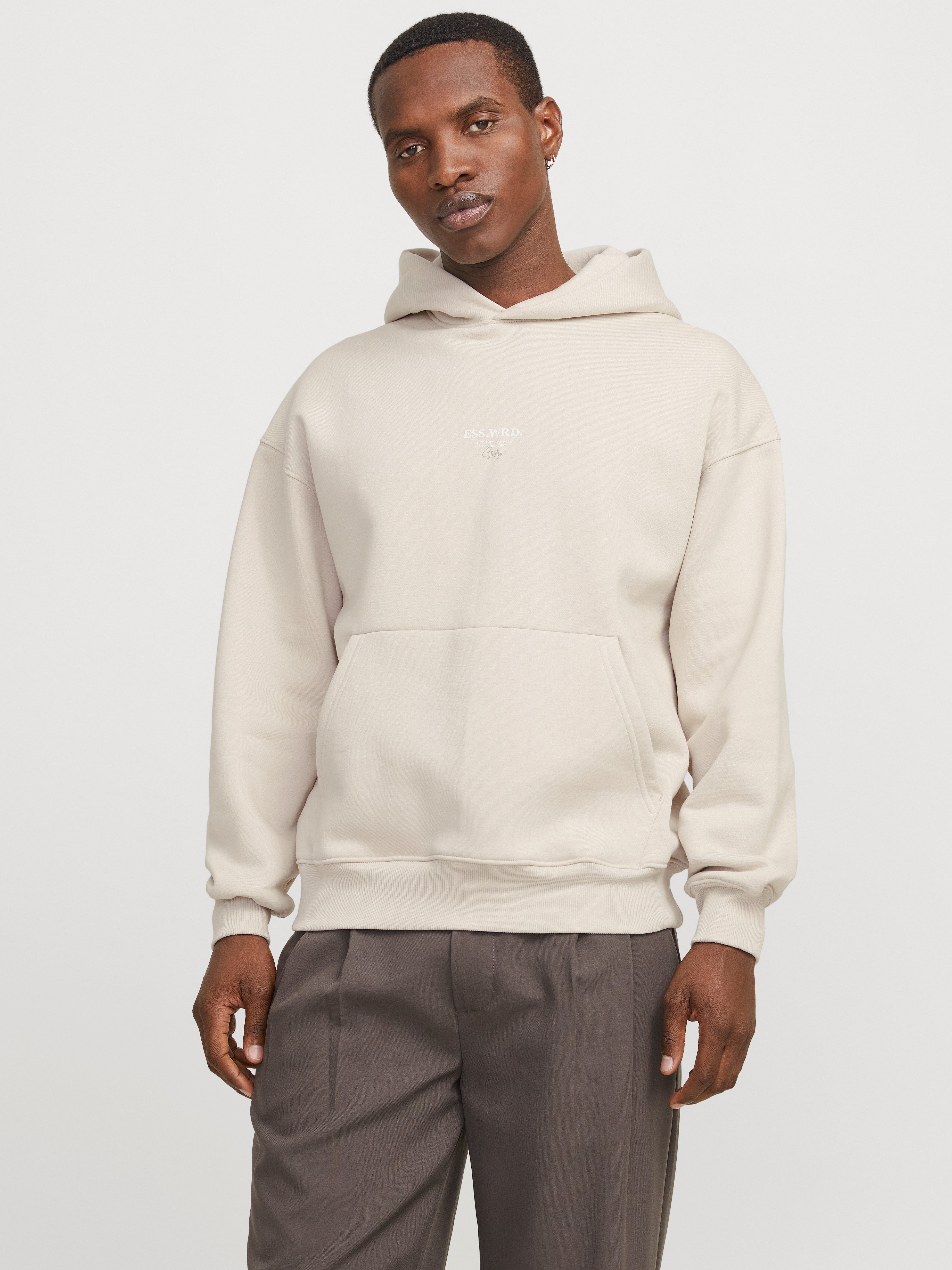 Jack & Jones Hoodie JJEURBAN EDGE STUDIO SWEAT HOOD NOOS heren hoodies maat M grijs