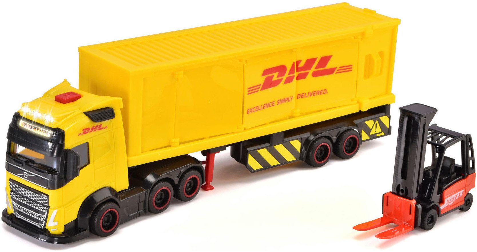 Dickie Toys Speelgoed vrachtwagen DHL Truck met licht en geluid