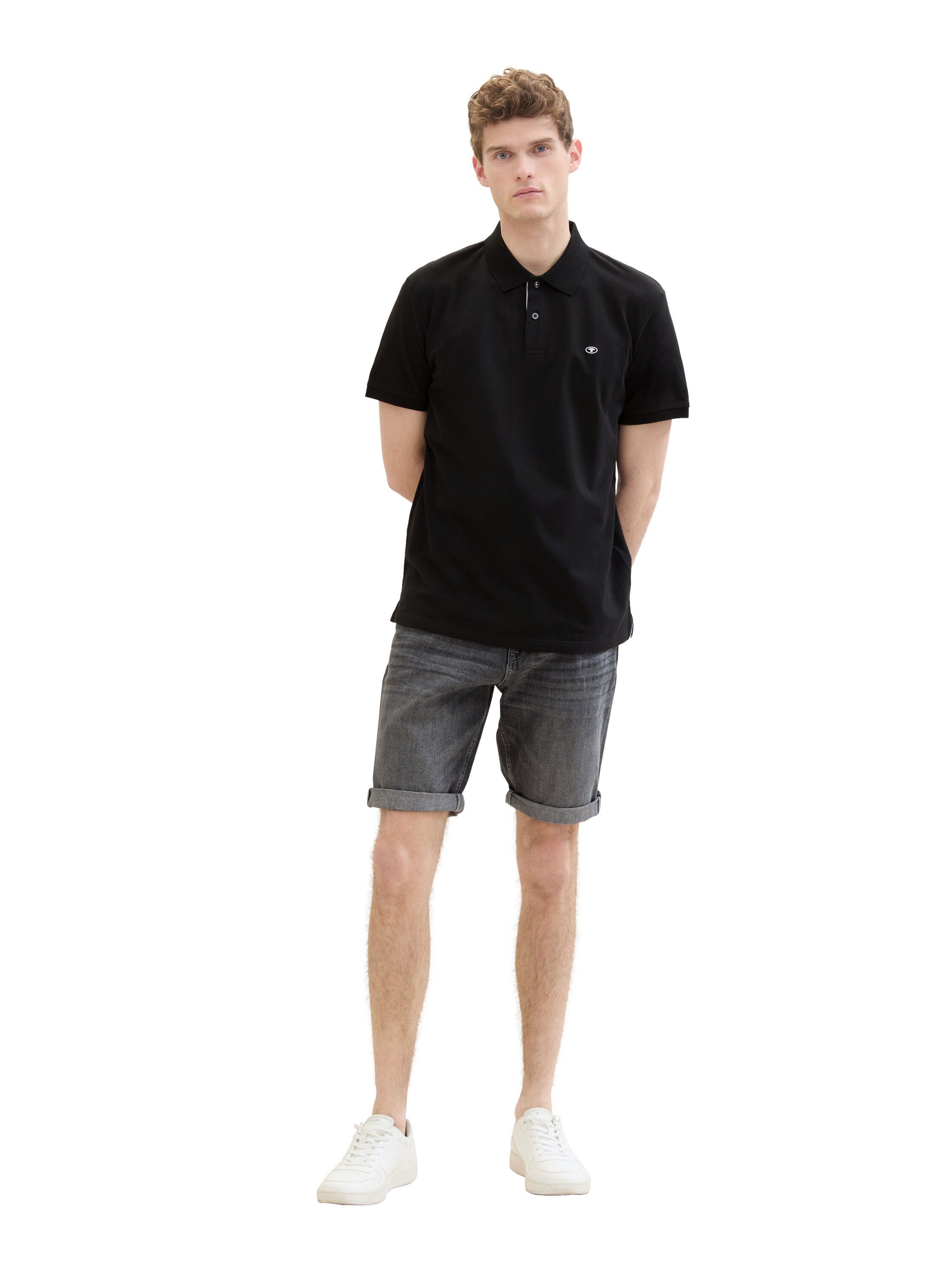 Tom Tailor Jeansbermuda Josh met merklabel