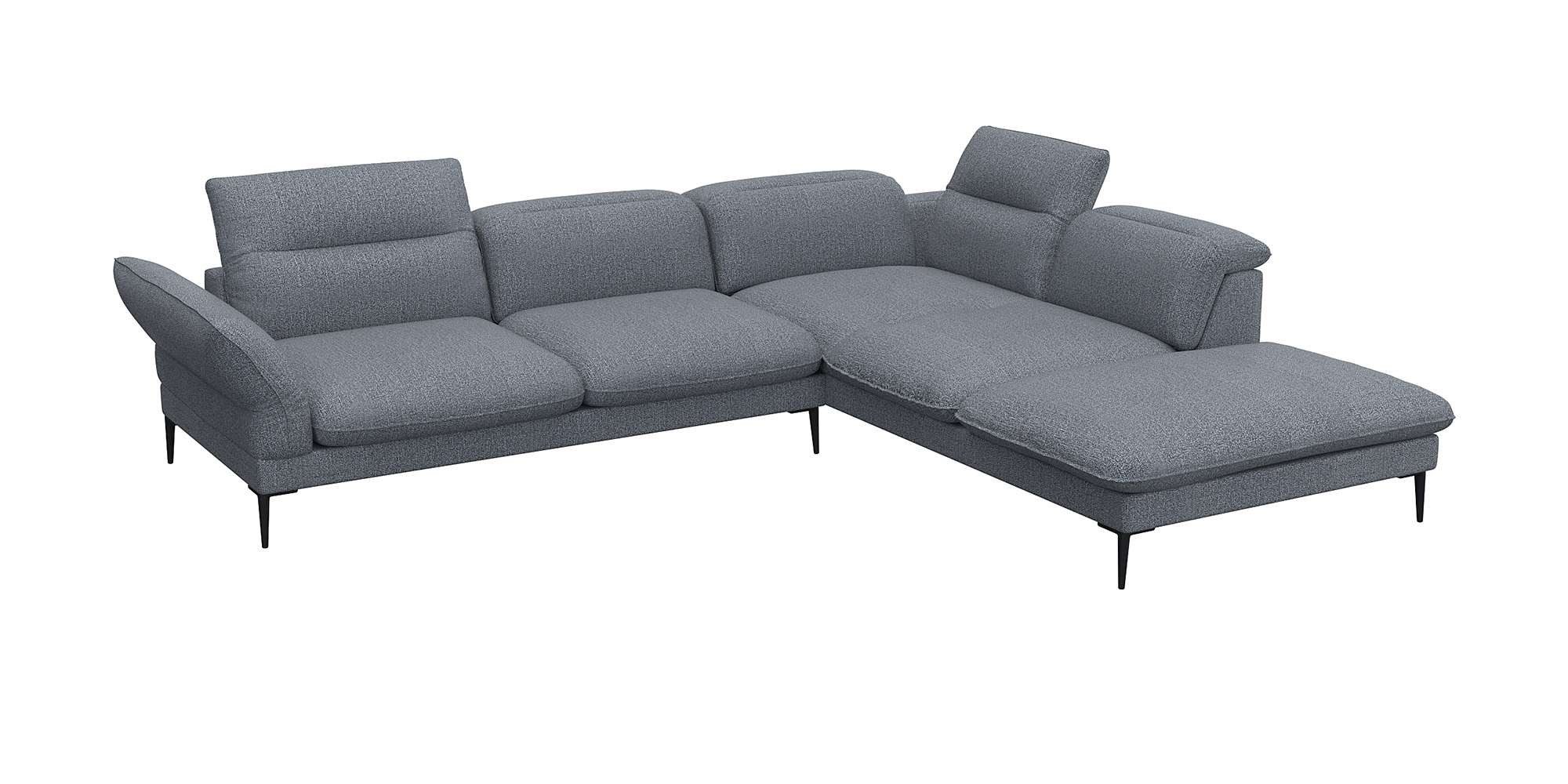 FLEXLUX Hoekbank Salino, functie-sofa met ottomane, relaxsofa, hoekbank Bank met arm- en hoofdeinde verstellingen, koudschuim & staalgolven