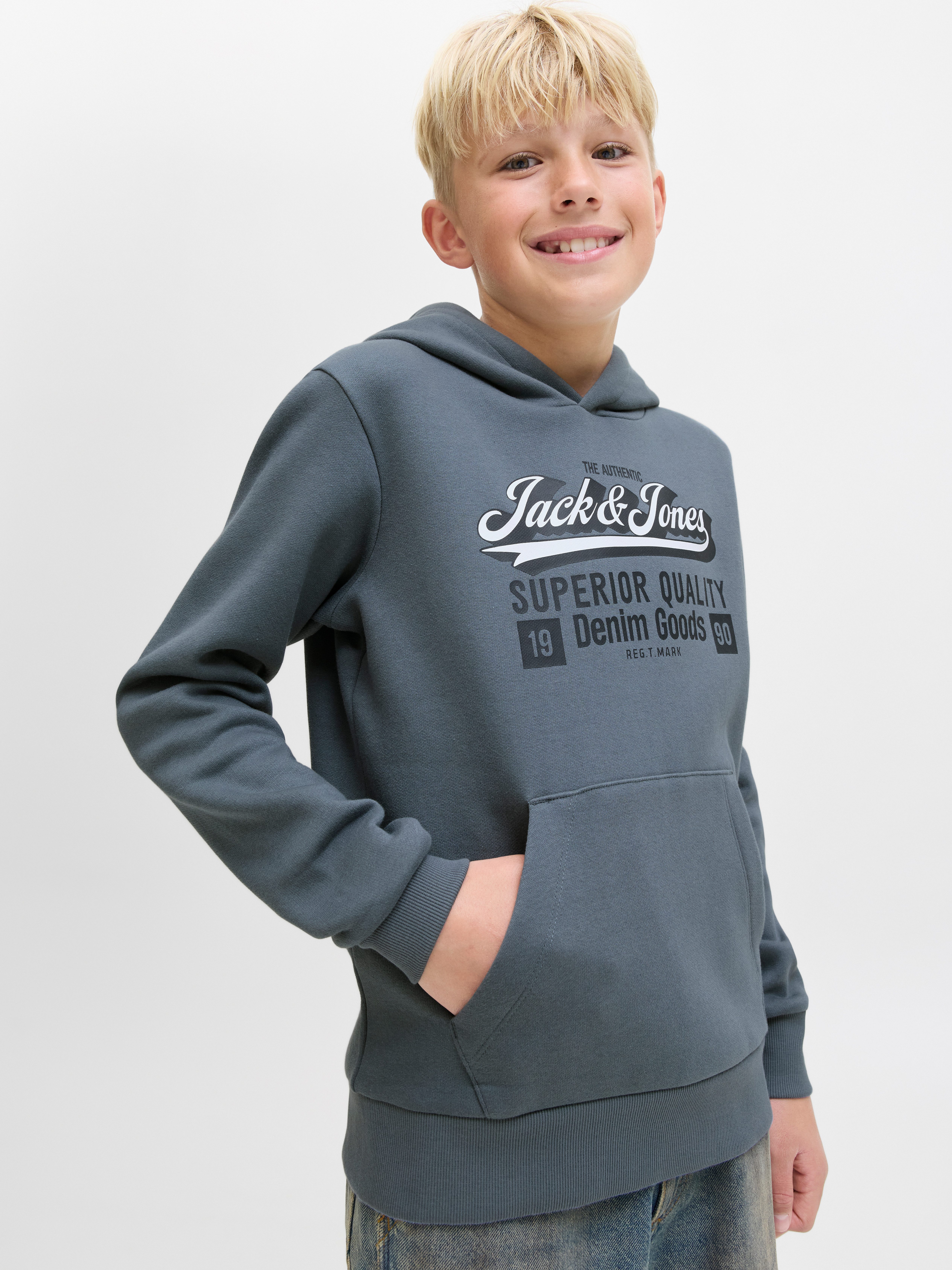 Jack & Jones Junior Hoodie JJELOGO SWEAT HOOD 2 COL AW25 NOOS JNR