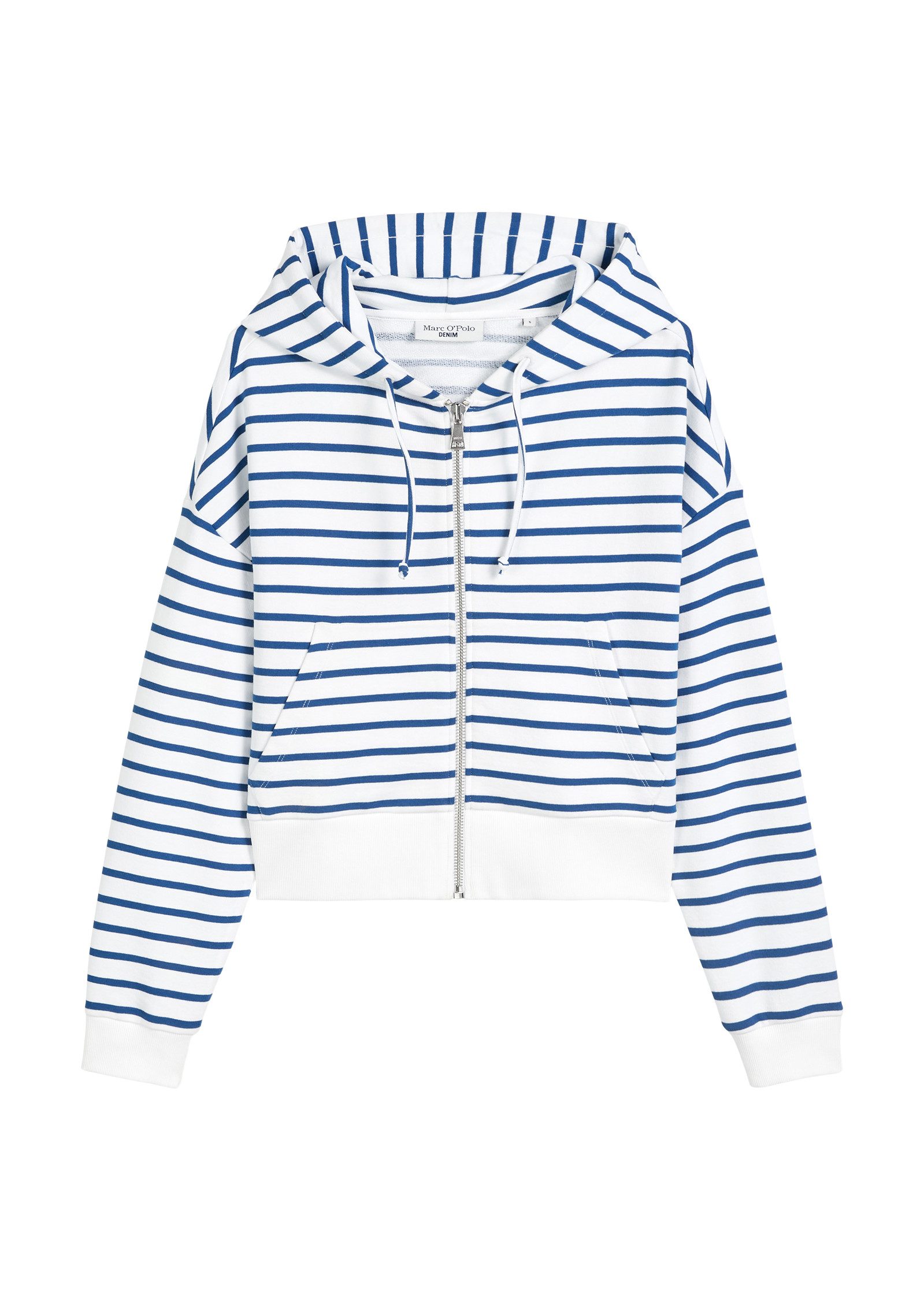Marc O'Polo DENIM Capuchonsweatvest gestreept, relaxed fit, brede manchetten