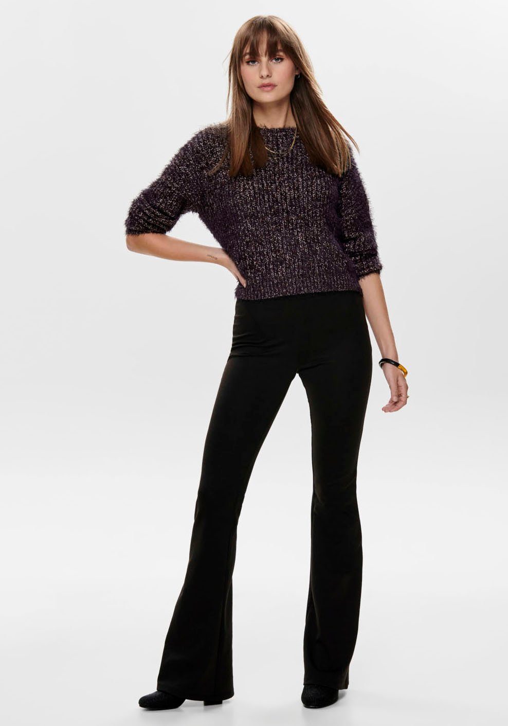 Only Jerseybroek ONLFEVER STRETCH FLAIRED PANTS JRS