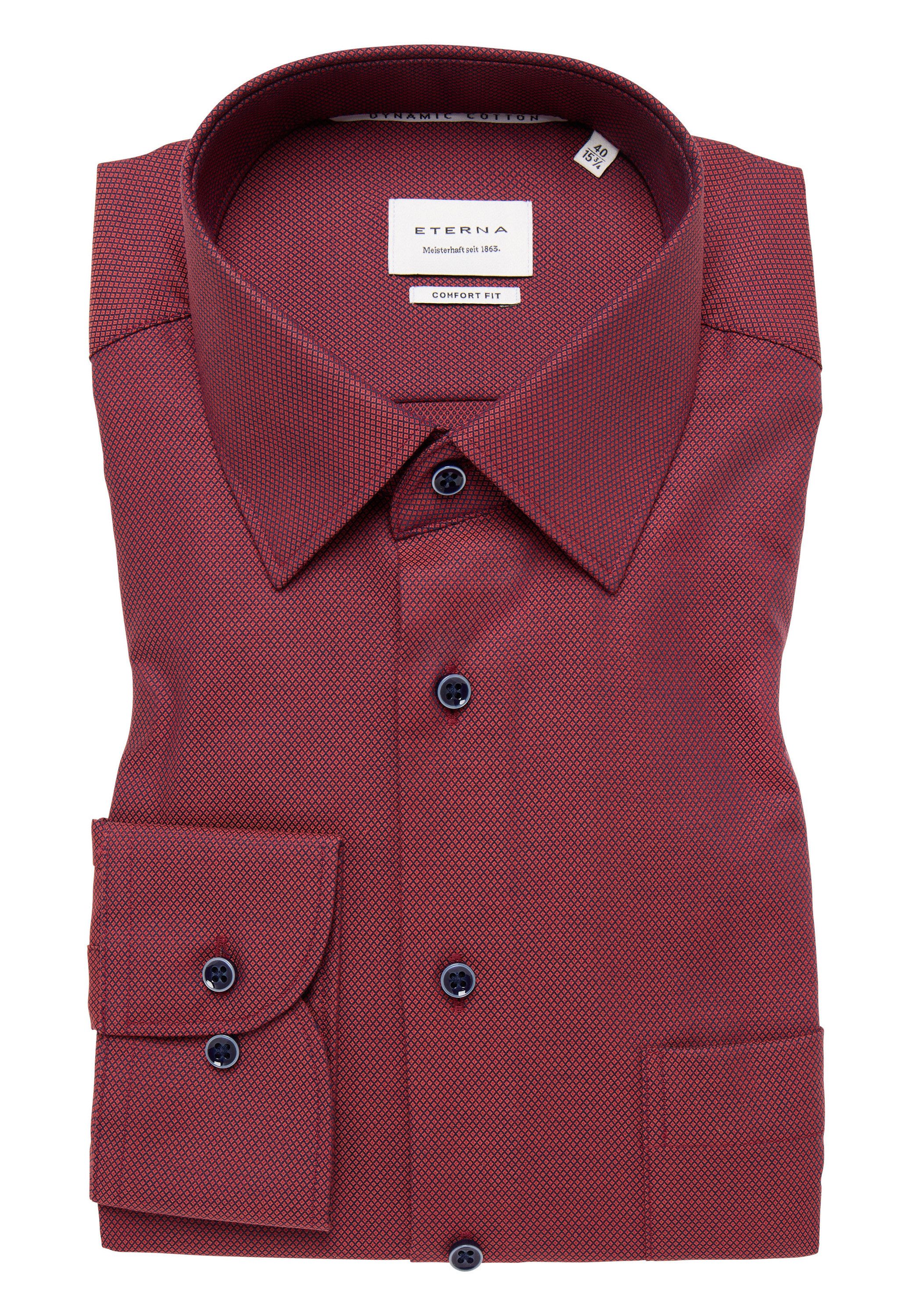 Eterna Overhemd met lange mouwen Comfort fit NON IRON (strijkvrij)