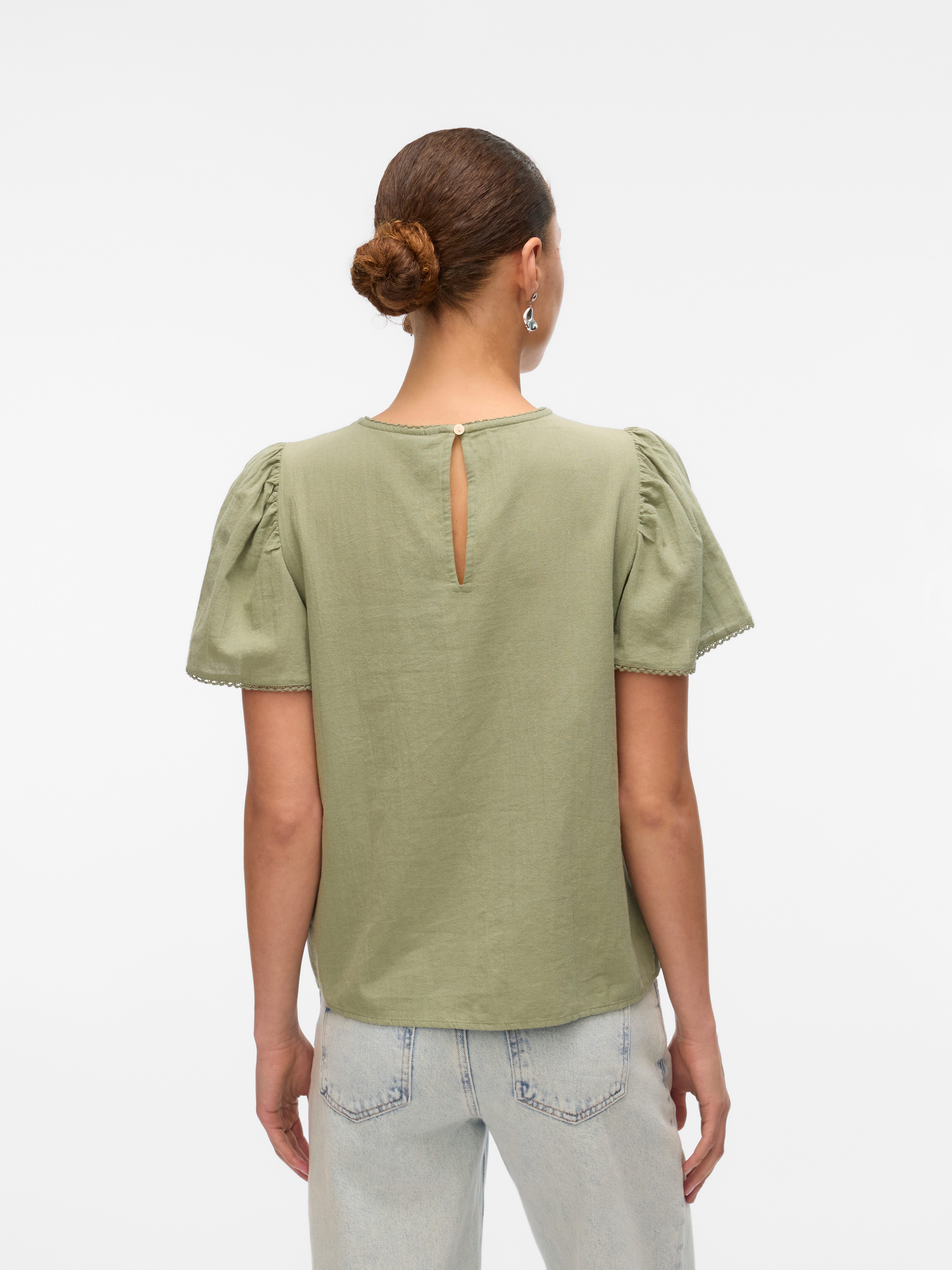 Vero Moda Blouse met korte mouwen VMPRETTY SS TOP WVN GA NOOS