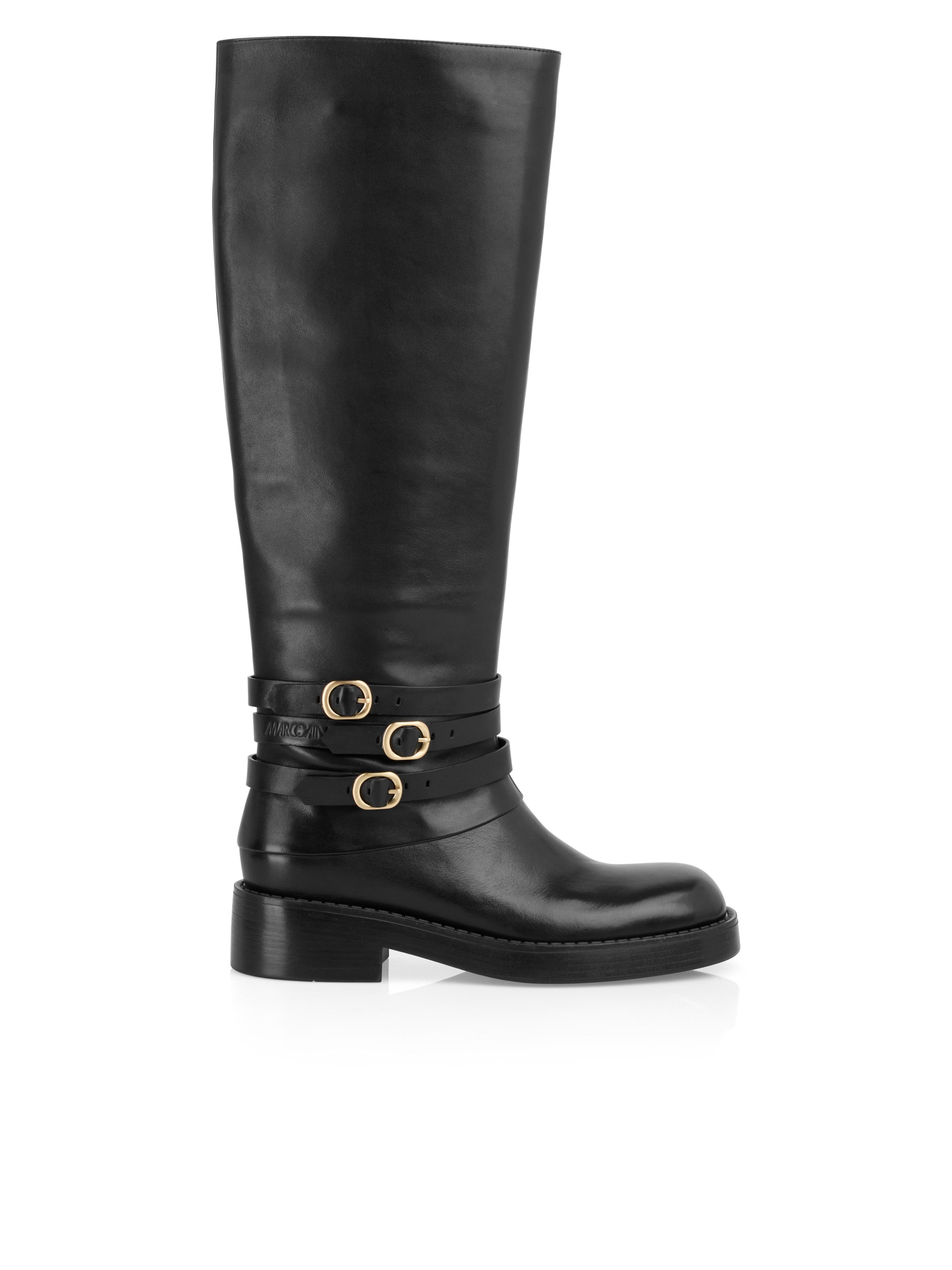 Marc Cain Laarzen Collections Mystic Plumage , blokhak, lange laars met sierslips