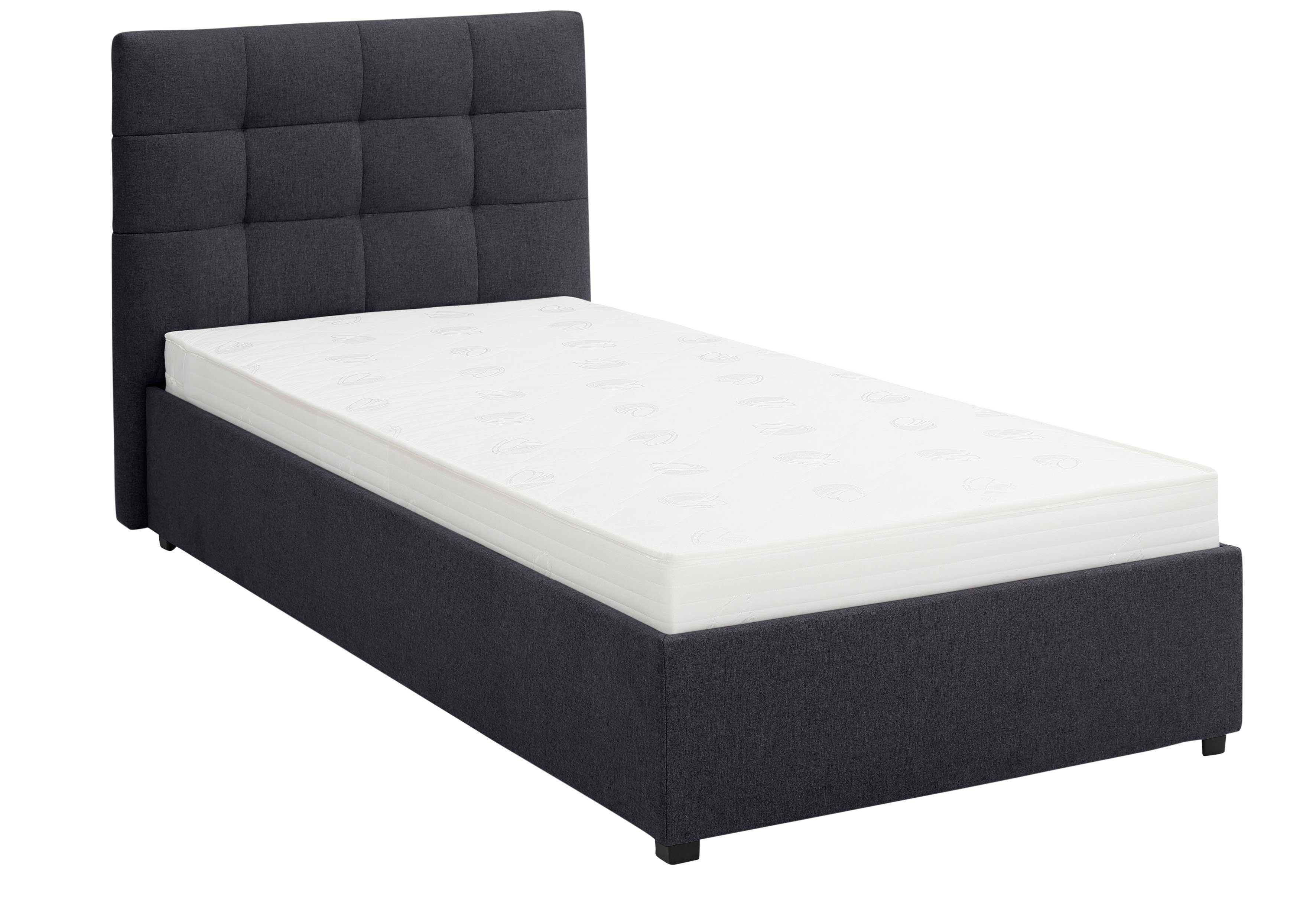 Lüttenhütt Gestoffeerd bed Endres met bedkist, naar keuze zonder matras/lattenbodem of incl. matras