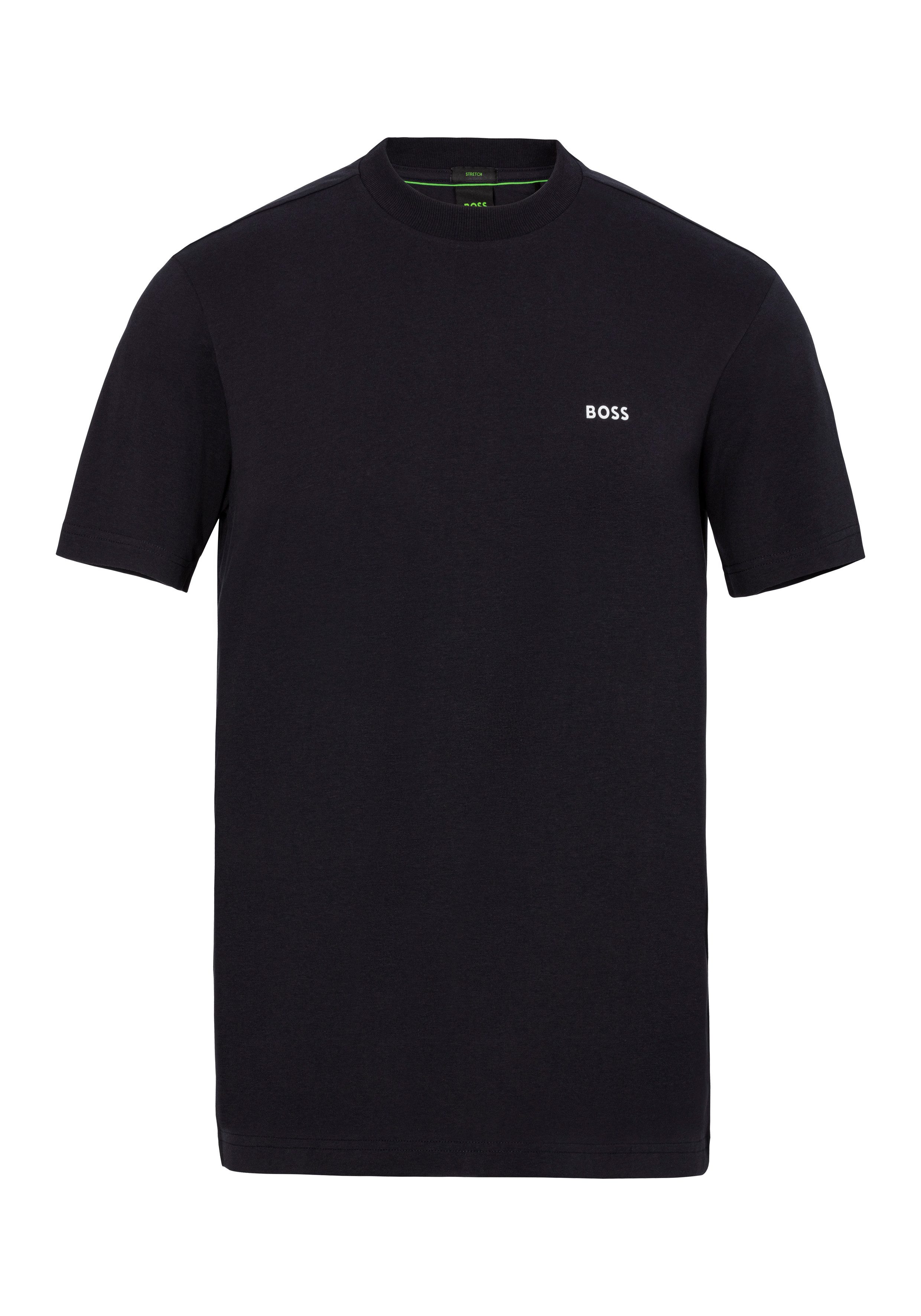 BOSS GREEN Shirt met ronde hals Thee met gegomd contrast-logo