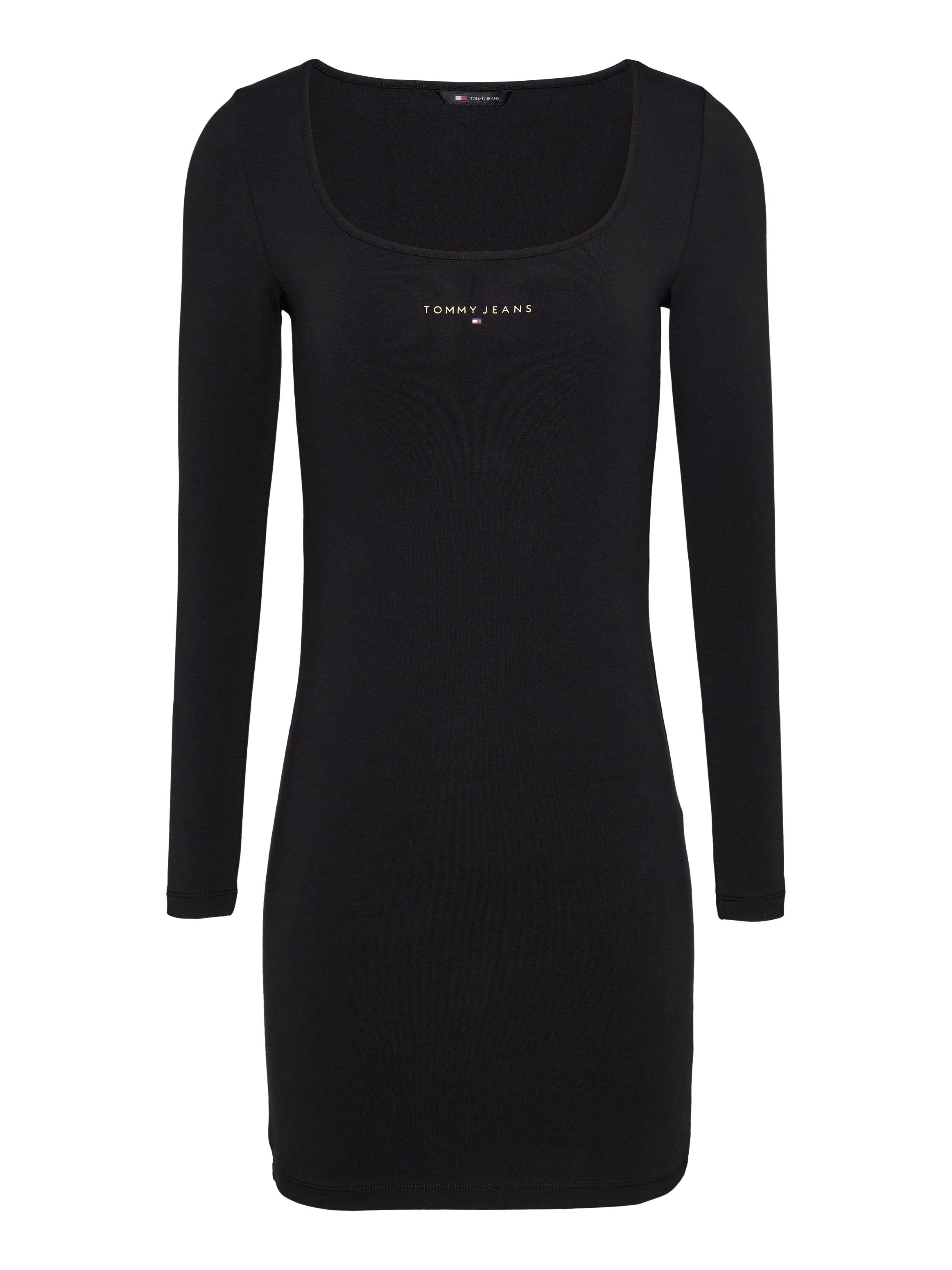 TOMMY JEANS Jerseyjurk TJW METALLIC LINEAR BODYCON met metallic-kleurige lineaire logo-opdruk
