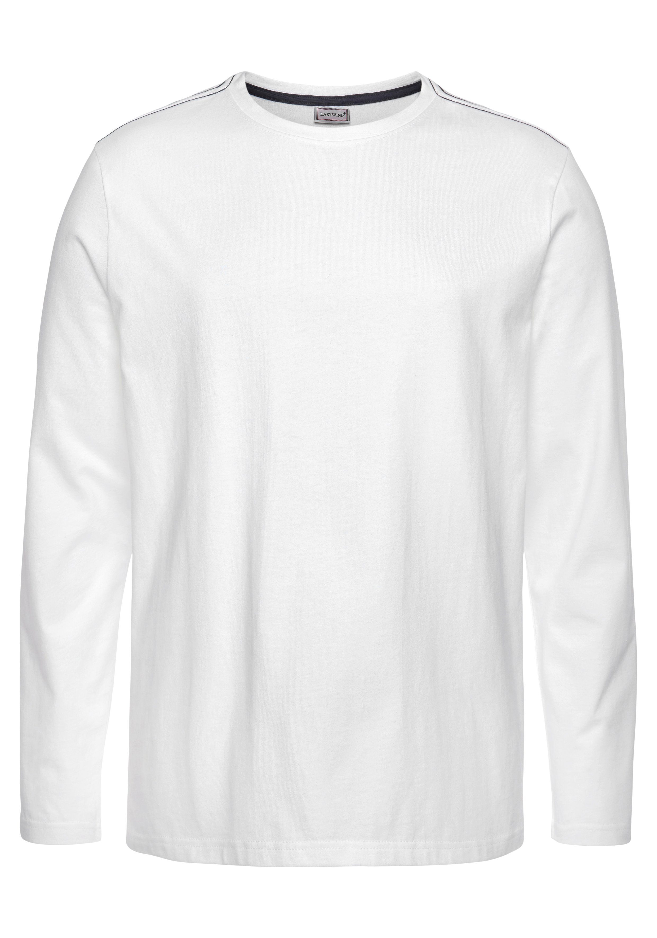 Eastwind Shirt met lange mouwen Lange mouw, basic-stijl, ronde halslijn, van 100% katoen (Set van 3)