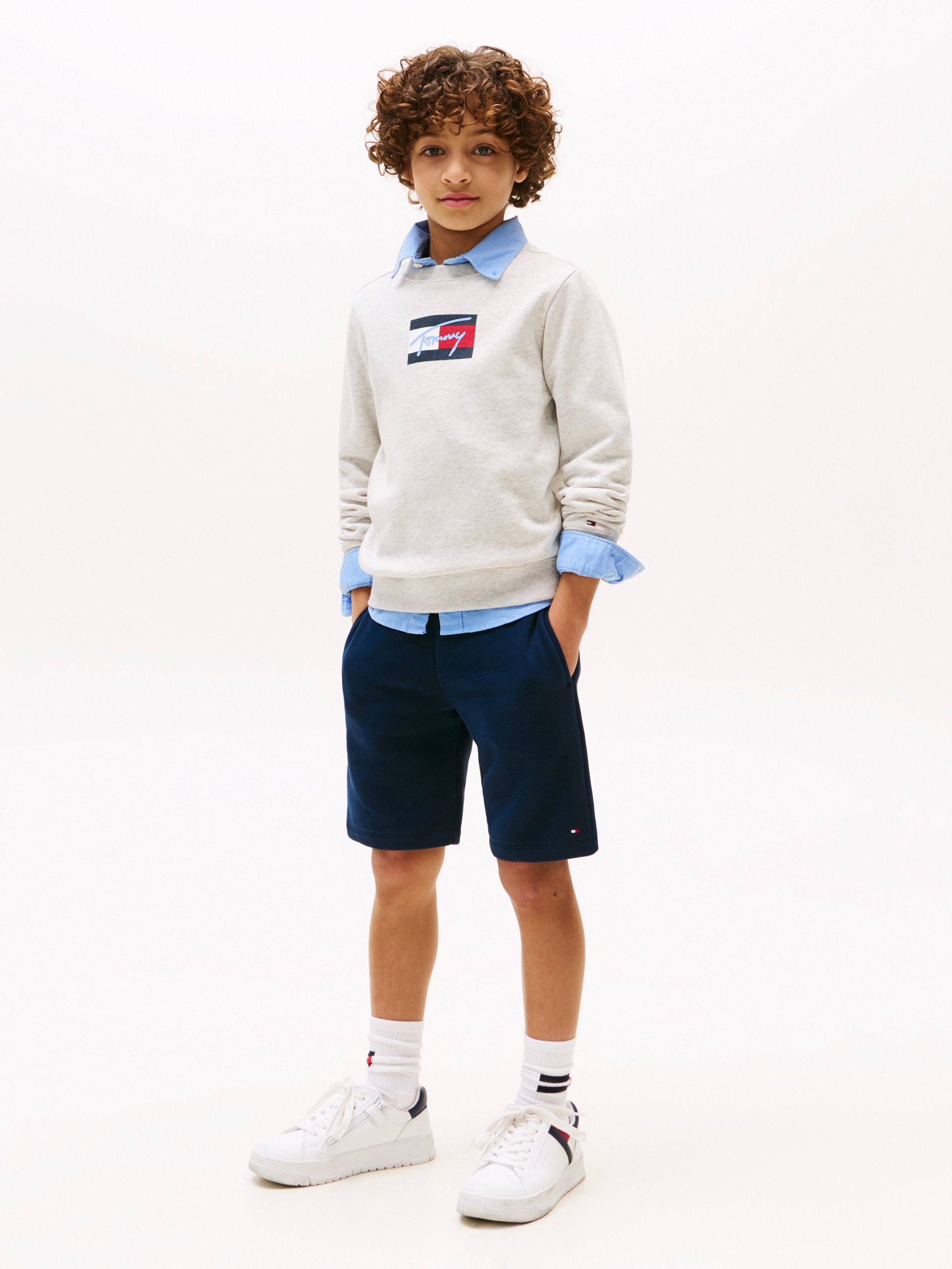 Tommy Hilfiger Sweatshirt TOMMY SCRIPT FLAG SWEATSHIRT voor kinderen tot 16 jaar, vlag-logo-print