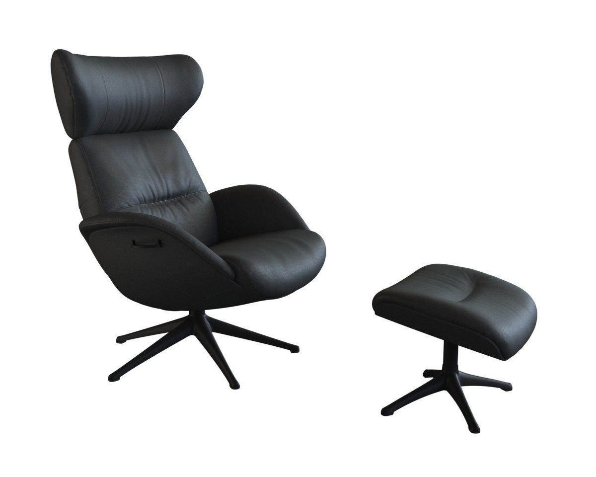 FLEXLUX Relaxfauteuil Relaxchairs More Eersteklas comfort, rug- en hoofdsteunverstelling, draaibaar, zwarte voet