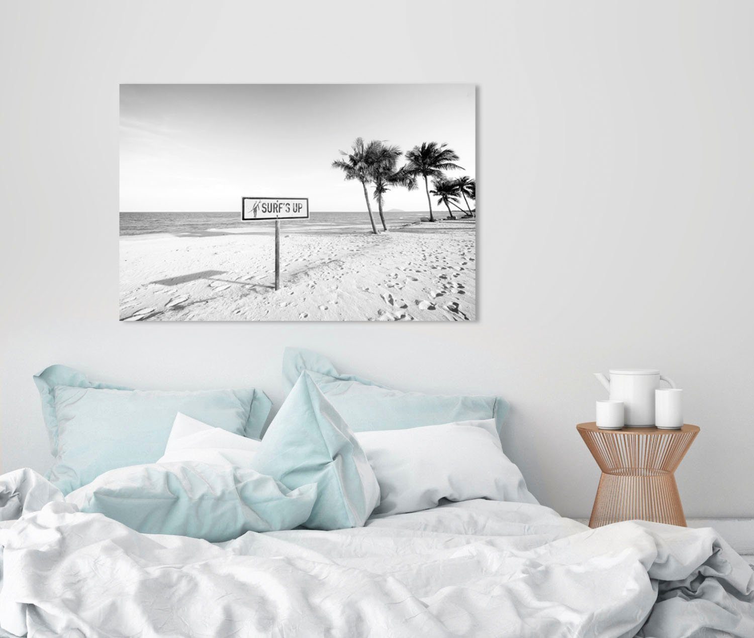 queence Artprint op acrylglas Surf's up strand Fine Art-print in galeriekwaliteit