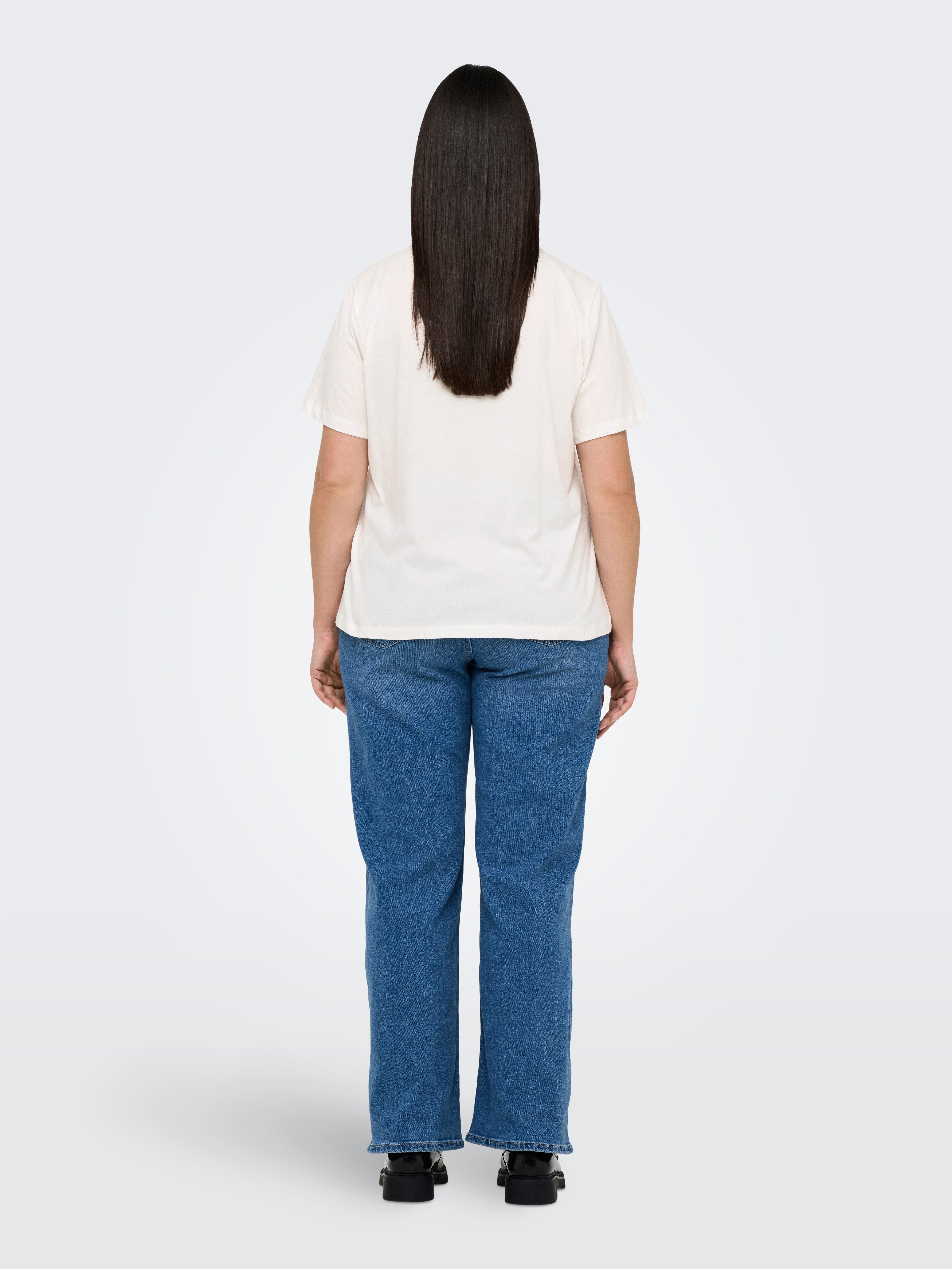 ONLY CARMAKOMA Shirt met korte mouwen CARKITA LIFE SS FOOD JEANS TEE JRS