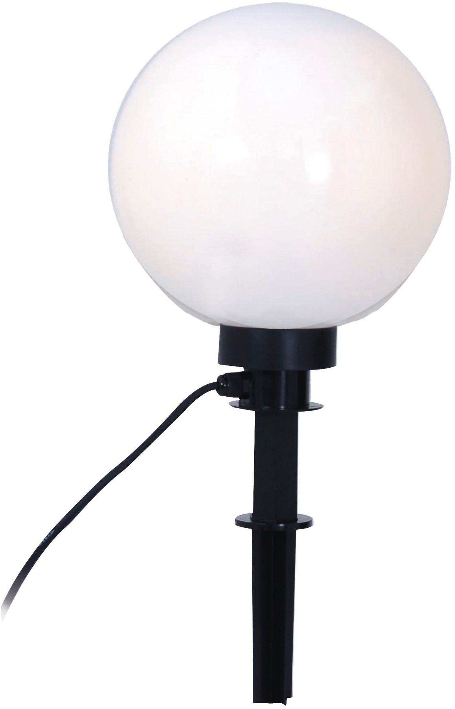 näve Bollamp BALL Kunststof, wit/opaal, d: 50 cm, spit zwart, excl. 1 x E27 max. 40 W (1 stuk) tuinlampen wit