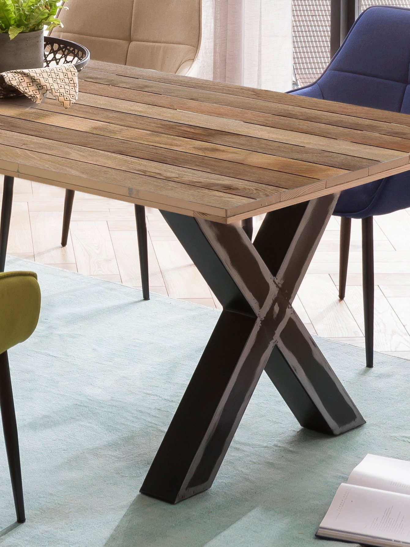 Home affaire Eettafel Aletsch gemaakt van onbehandeld hout, gerecycled steigerhout