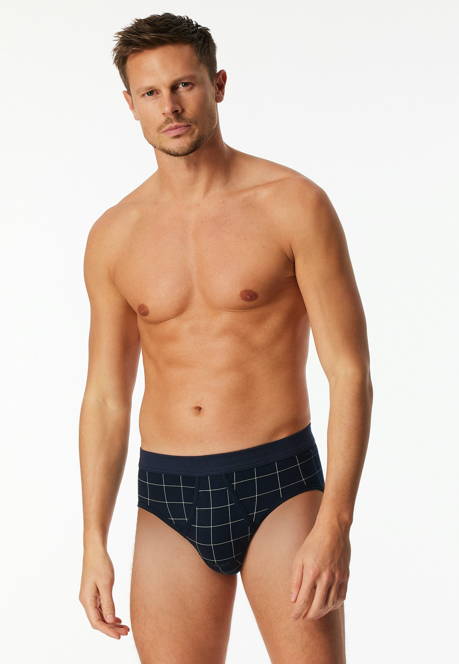 Schiesser Slip Fine Interlock met gulp, geruit