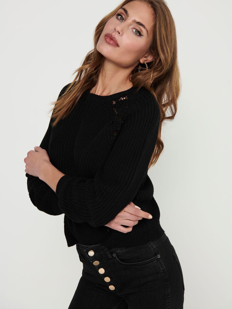 Only Gebreide trui ONLMAGA L/S LACE PULLOVER KNT NOOS