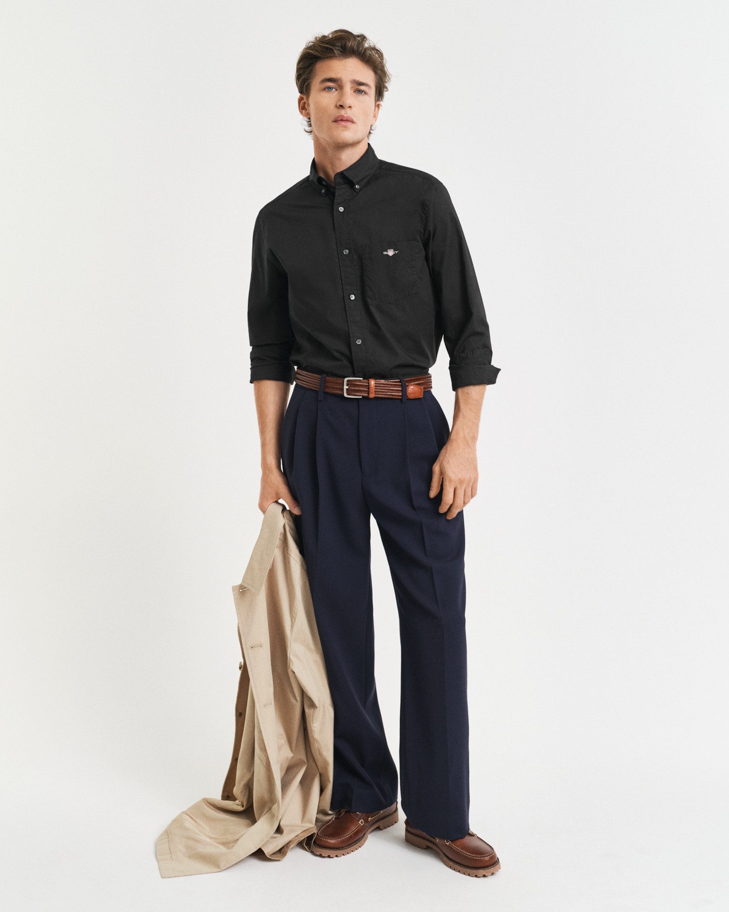 Gant Overhemd met lange mouwen Regular fit poplin overhemd licht slijtvast easy care