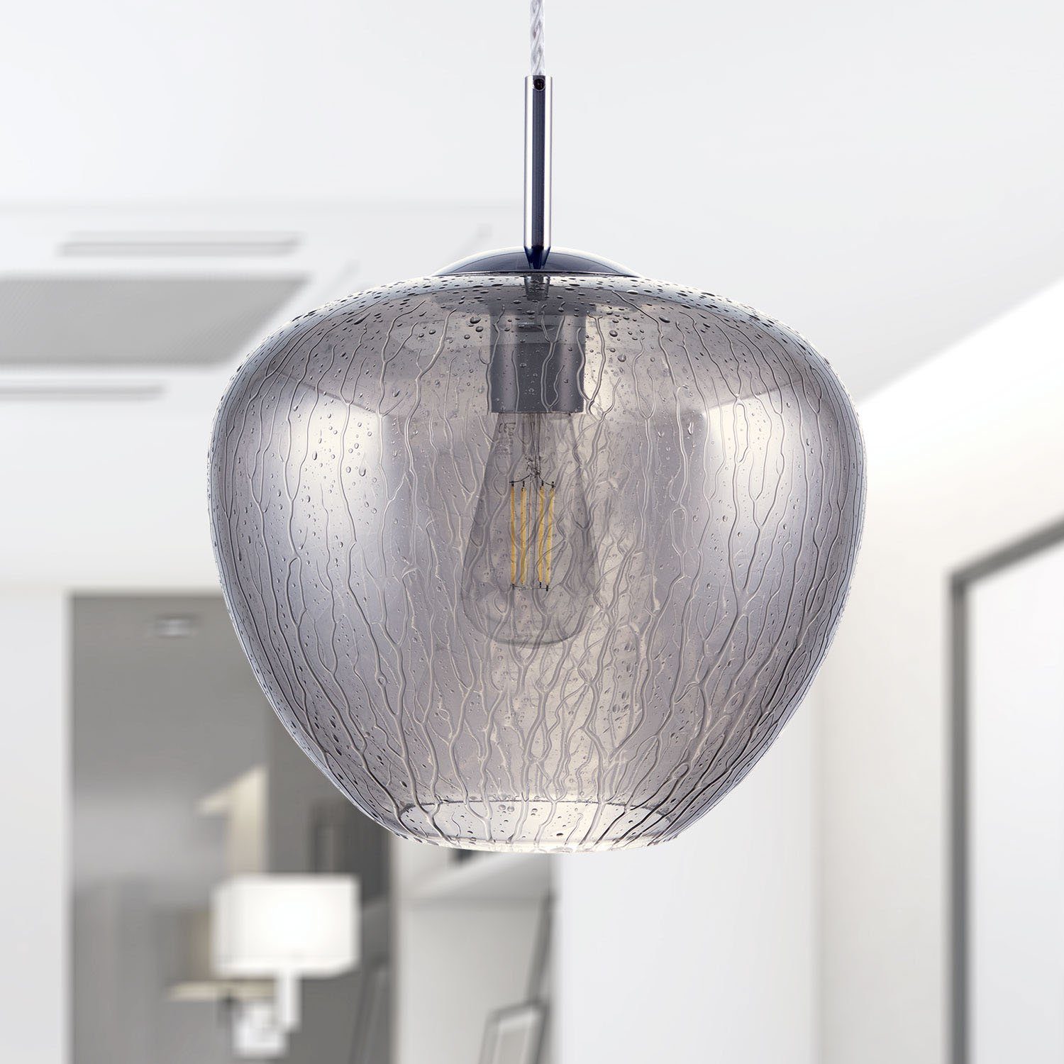 Paco Home Hanglamp Stela Plafondlamp led woonkamer slaapkamer in hoogte verstelbaar glas E27