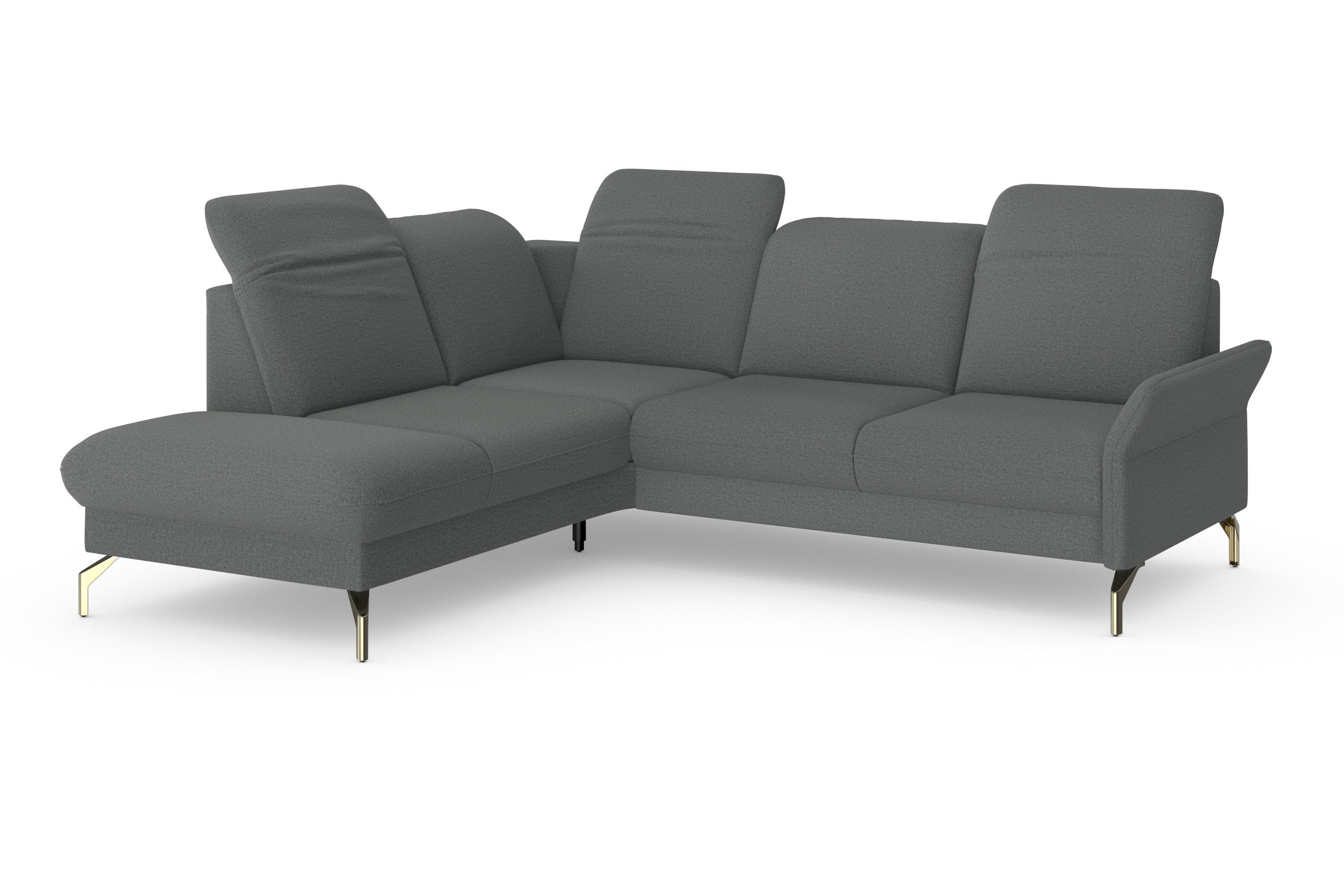 sit&more Hoekbank Fashion L-vorm naar keuze met verstelbare hoofdsteun, uittrekzitting, motorisch, nikkel poten