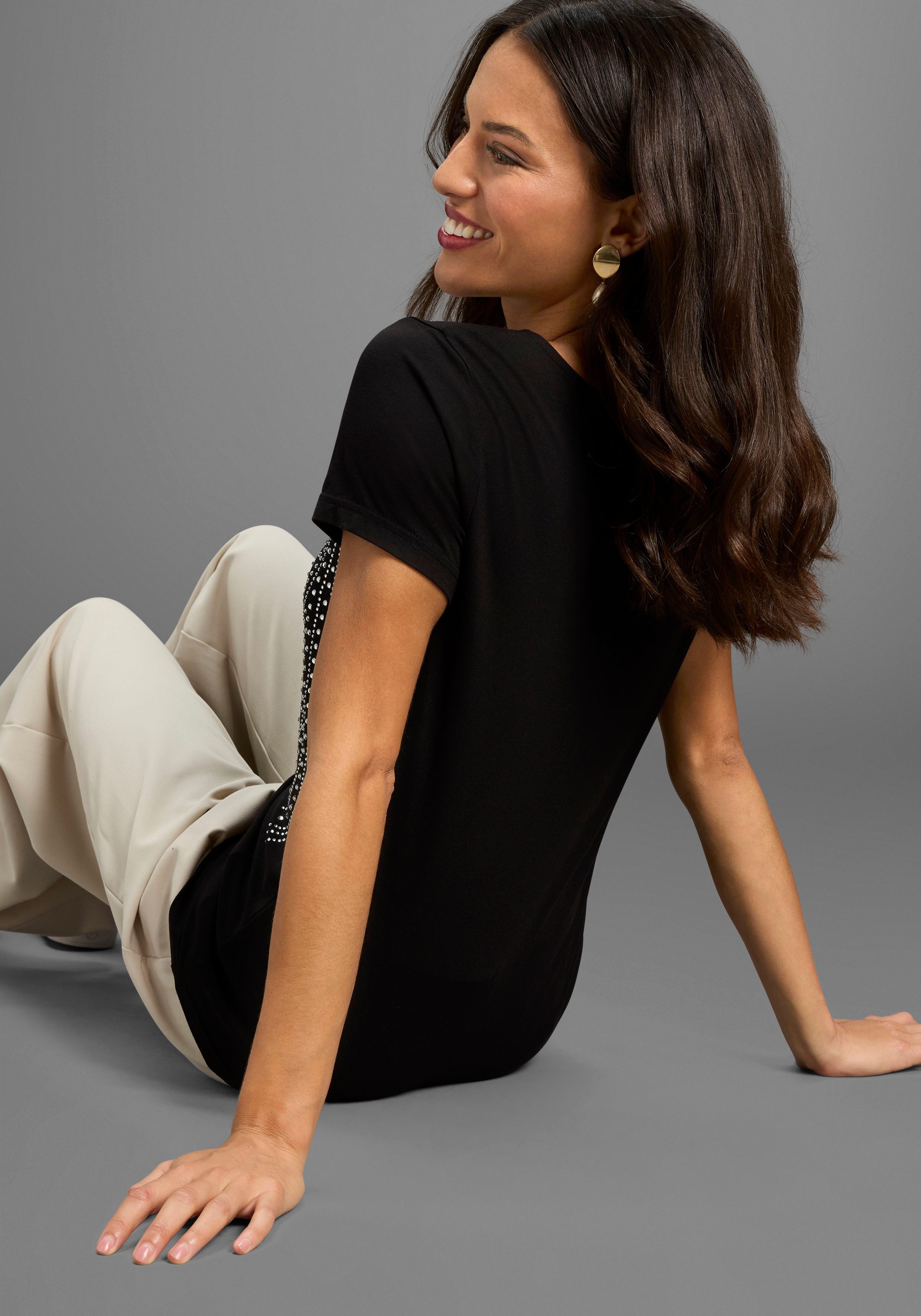 Laura Scott T-shirt met glinstersteentjes