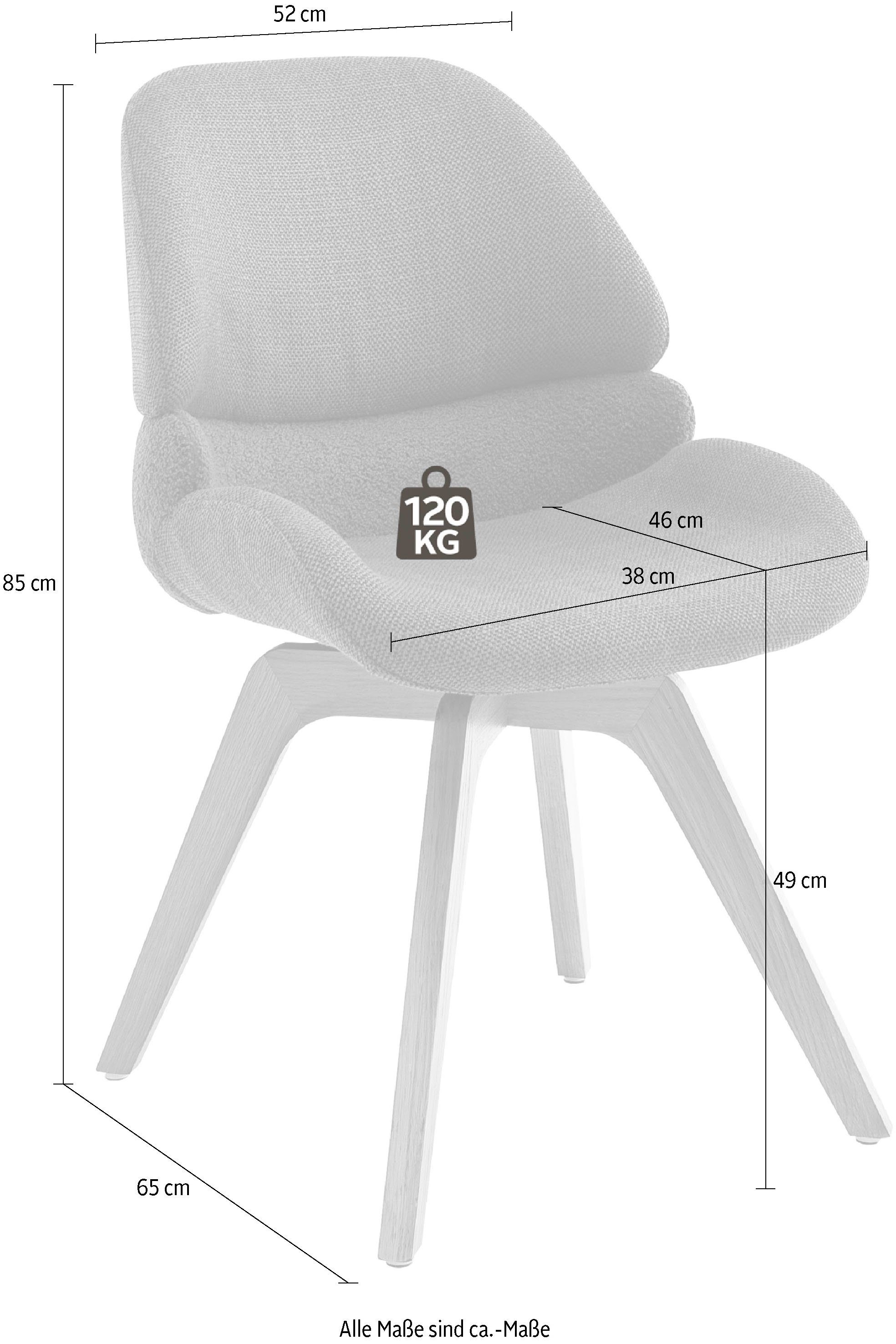 MCA furniture Eetkamerstoel Henderson 180° draaibaar met nivellering, met fijnpolige garnering, tot 120 kg (set, 2 stuks)