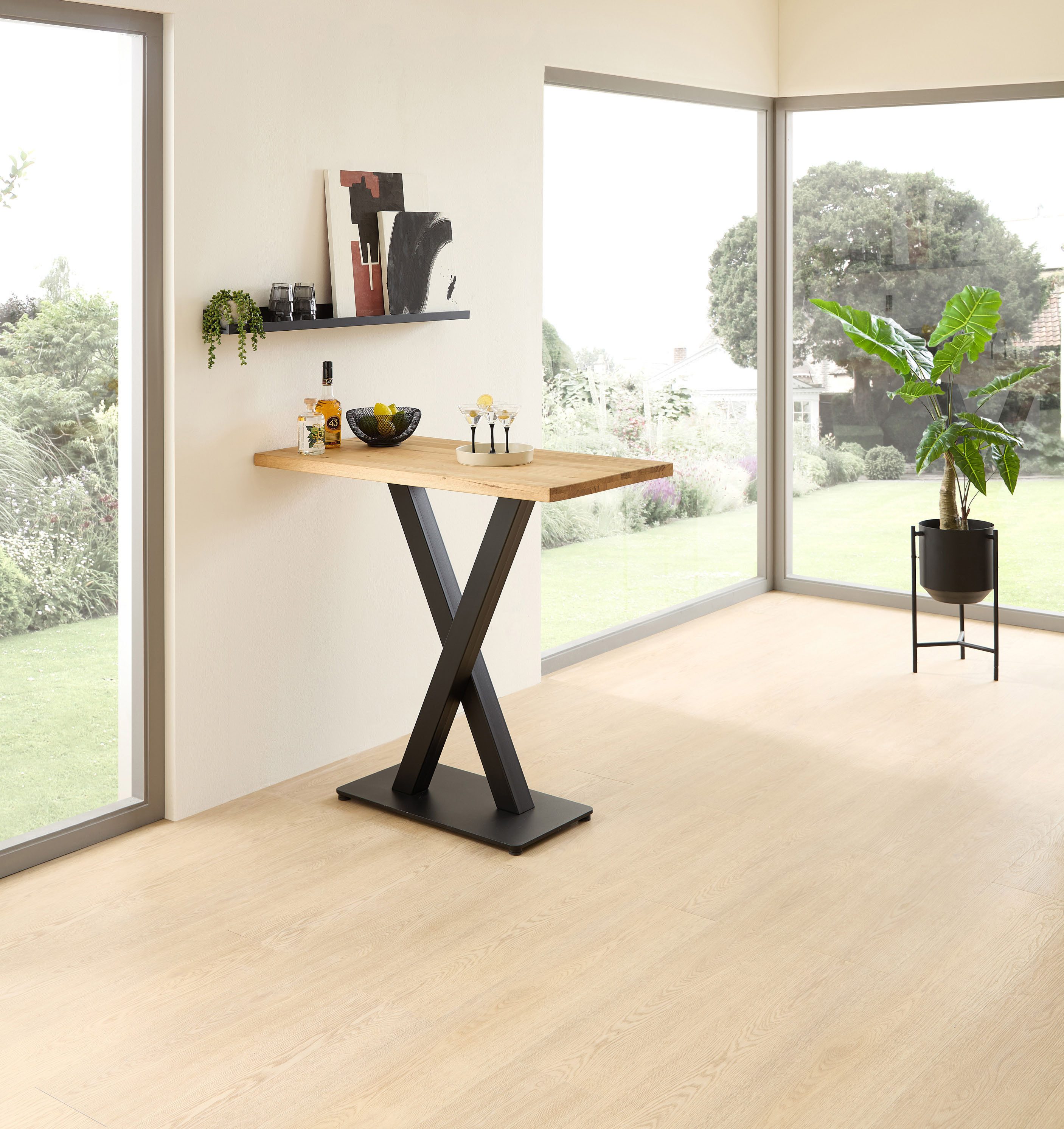 Stolkom Bartafel Duke eik massief hout geolied, hoge tafel BxHxD 120x104x60 cm