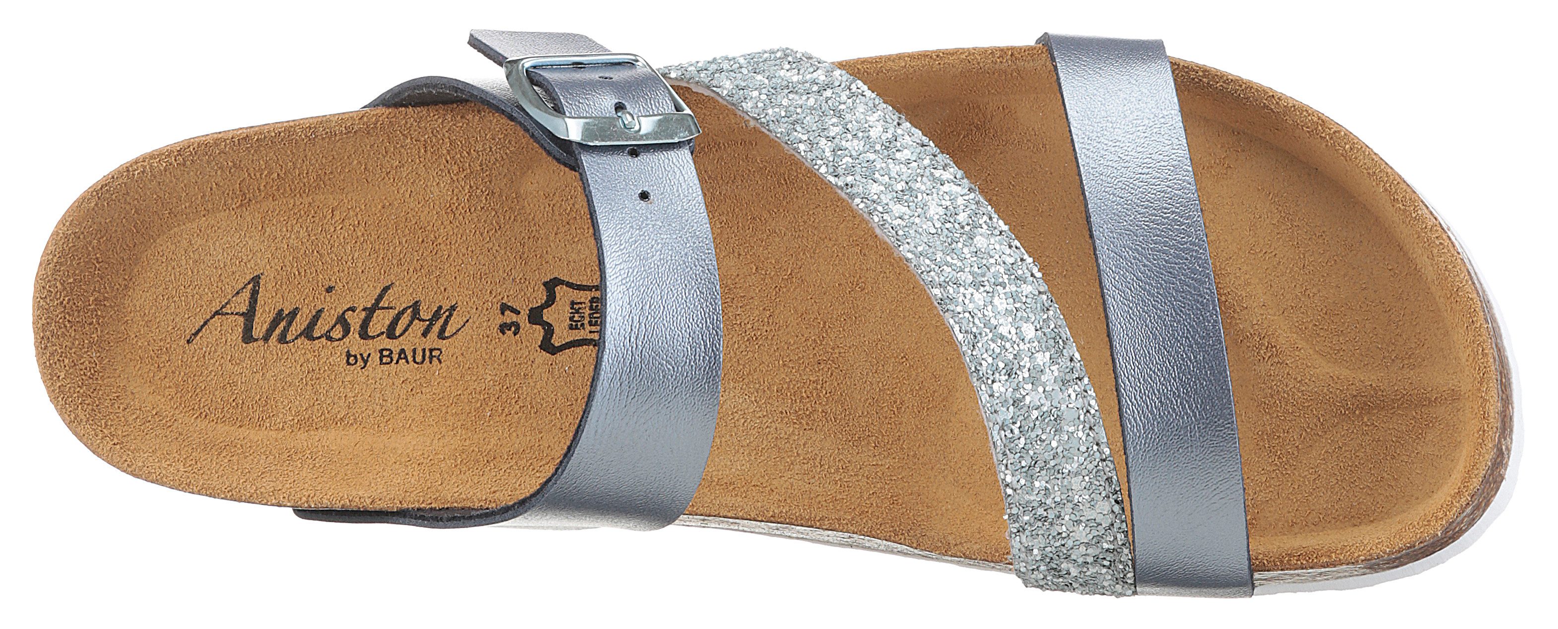 Aniston SHOES Sleehakmuiltjes , zomerschoen, strandschoen, huisschoen, glitter - nieuwe collectie