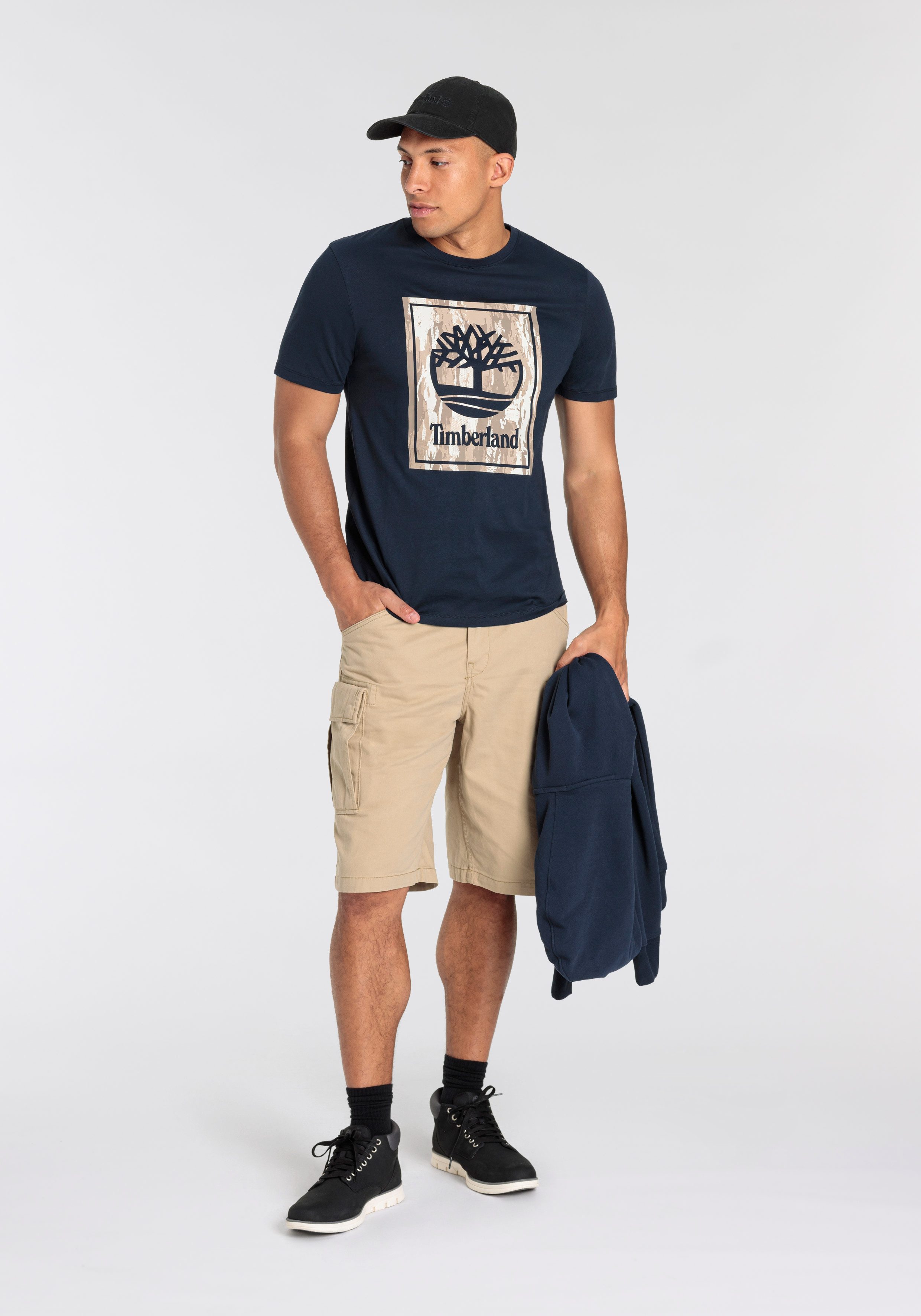 Timberland T-shirt STACK LOGO Camo Short Sleeve Tee