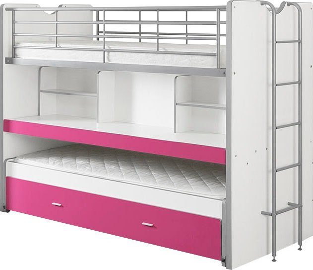 Vipack Hoogslaper met 2 ligoppervlakken 90x 200 cm en 1 onderbedlade of 3e ligoppervlak