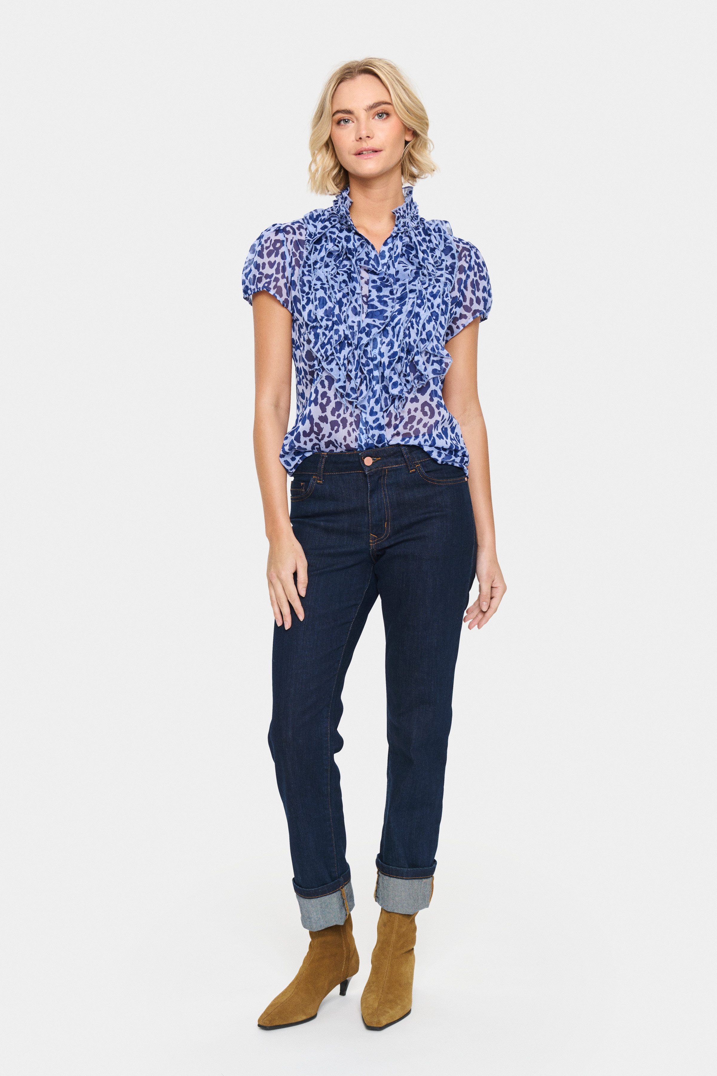 Saint Tropez Blouse met ruches LiljaSZ Crinkle SS Shirt