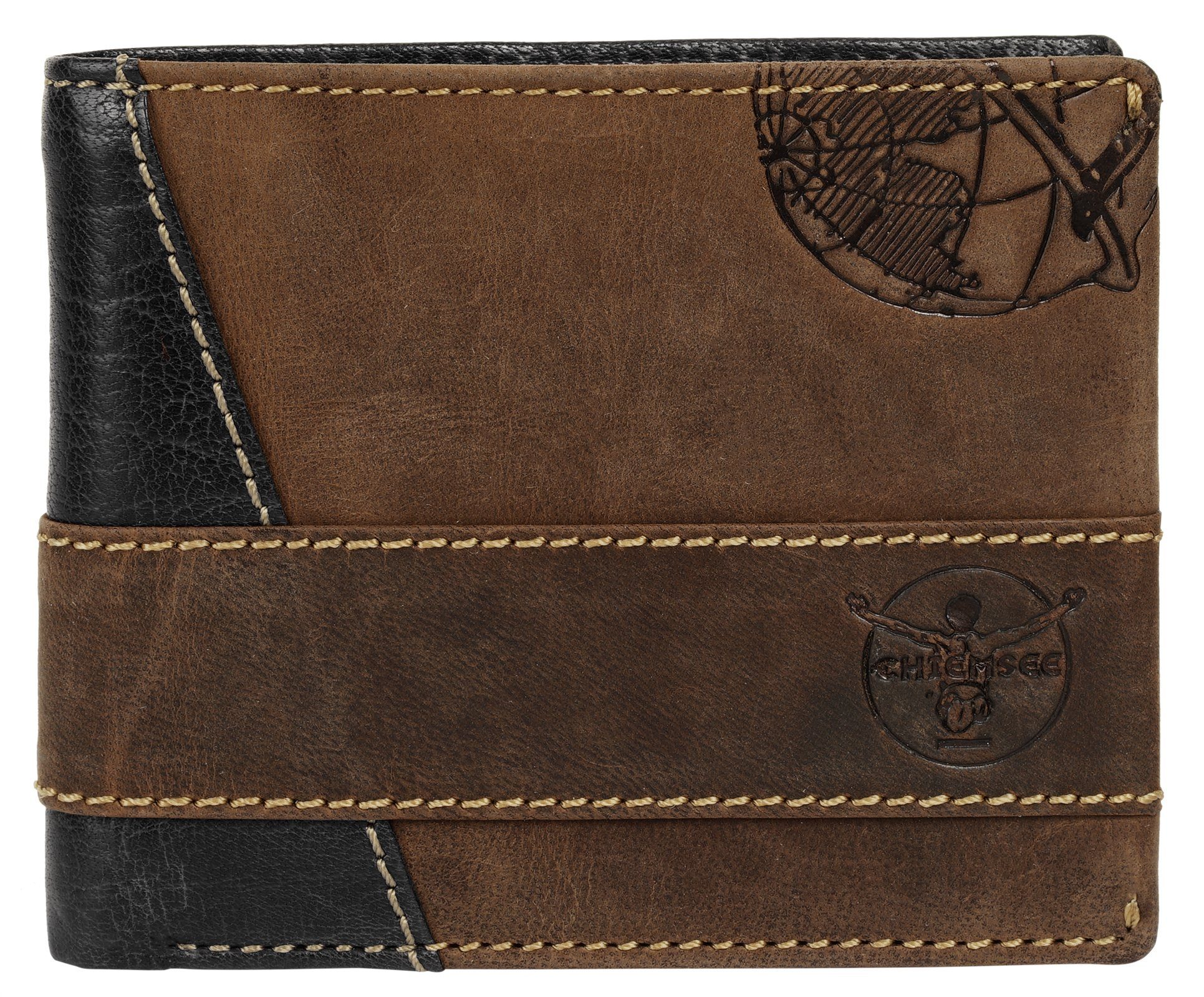 Chiemsee Portemonnee echt leder unisex portemonnees maat 9 cm zwart