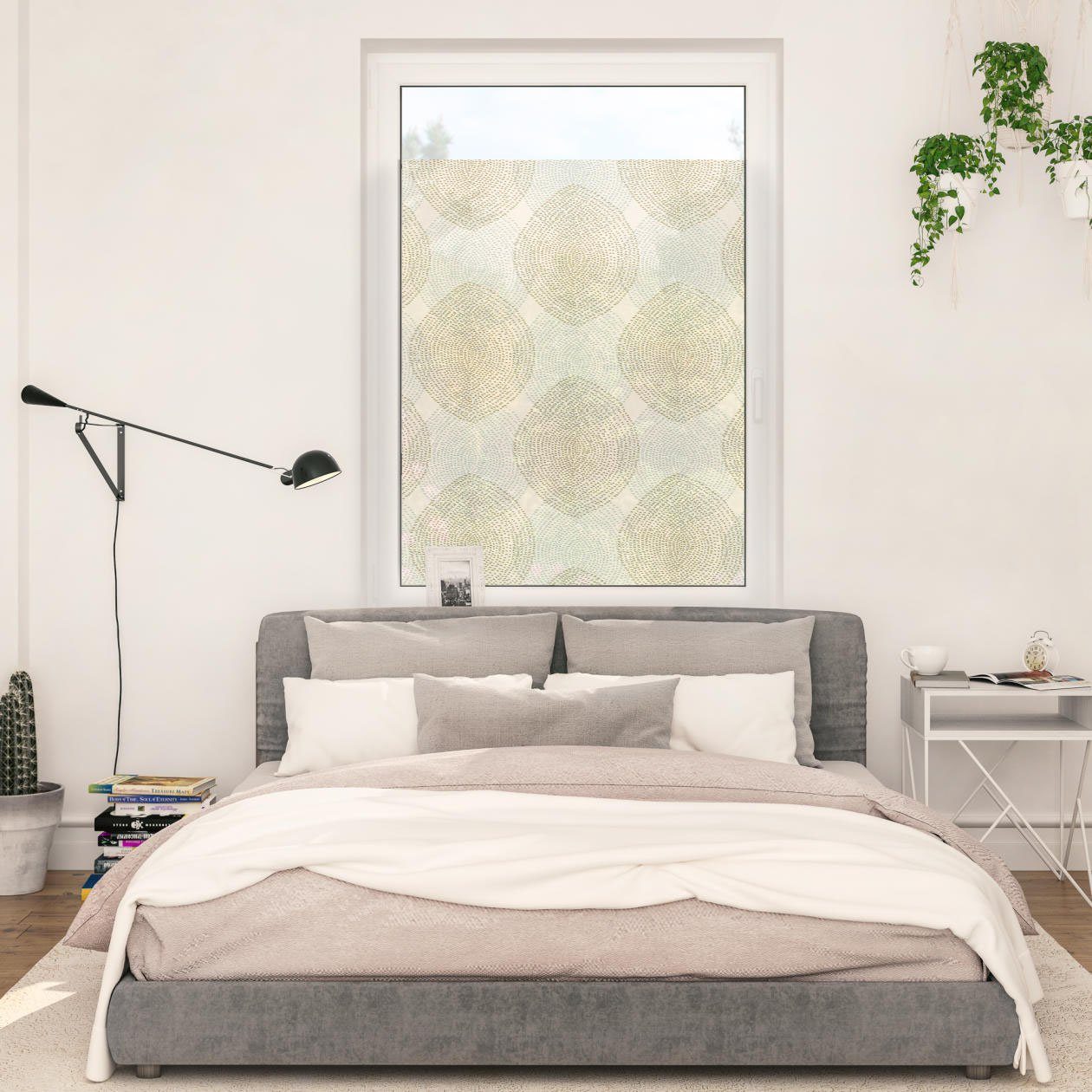 LICHTBLICK Raamfolie zelfklevend, bescherming tegen inkijk (1 stuk) raamdecoratie maat 100 cm x 100 cm beige