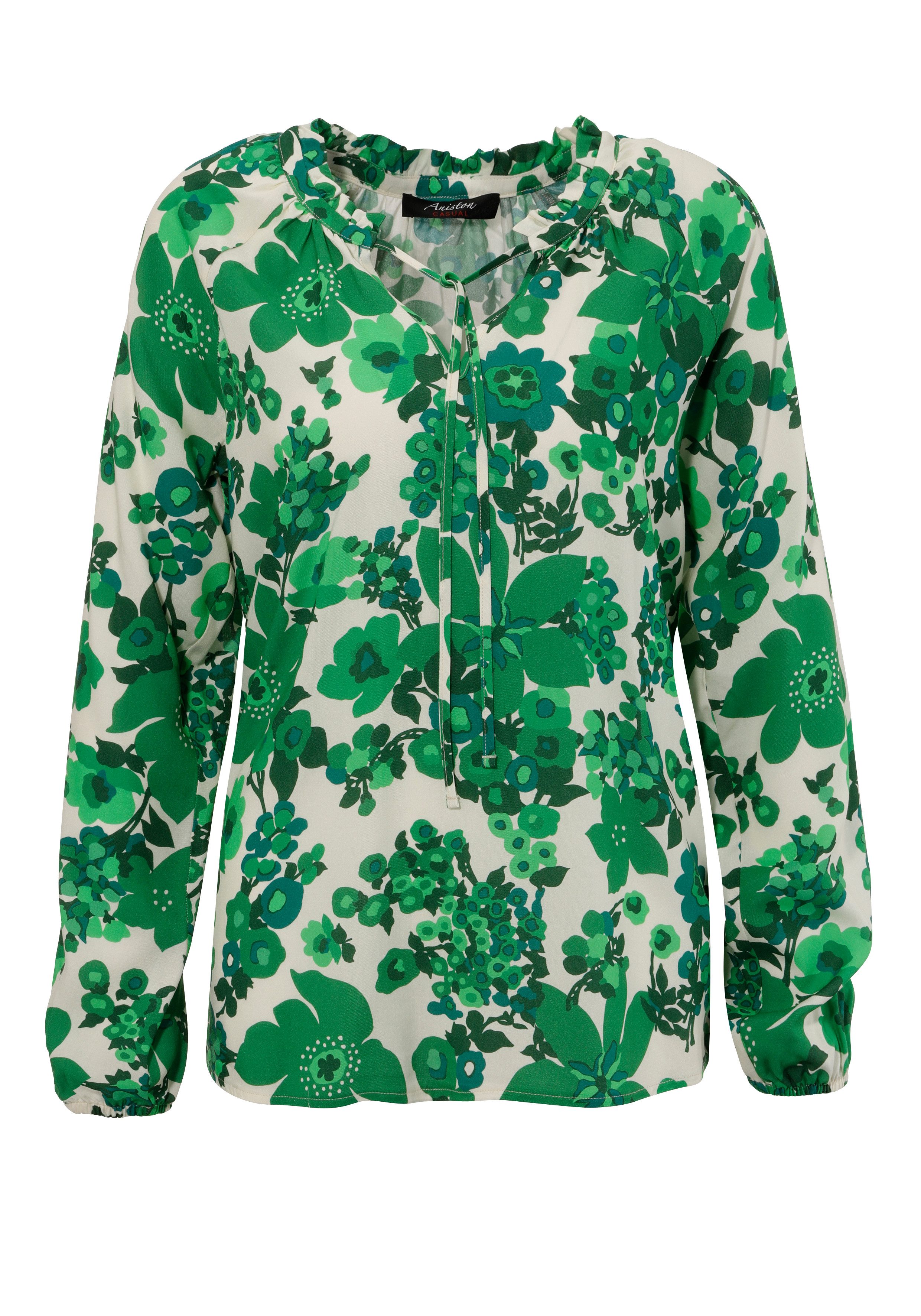 Aniston CASUAL Blouse zonder sluiting met kleurharmonische, grootschalige bloemenprint - nieuwe collectie