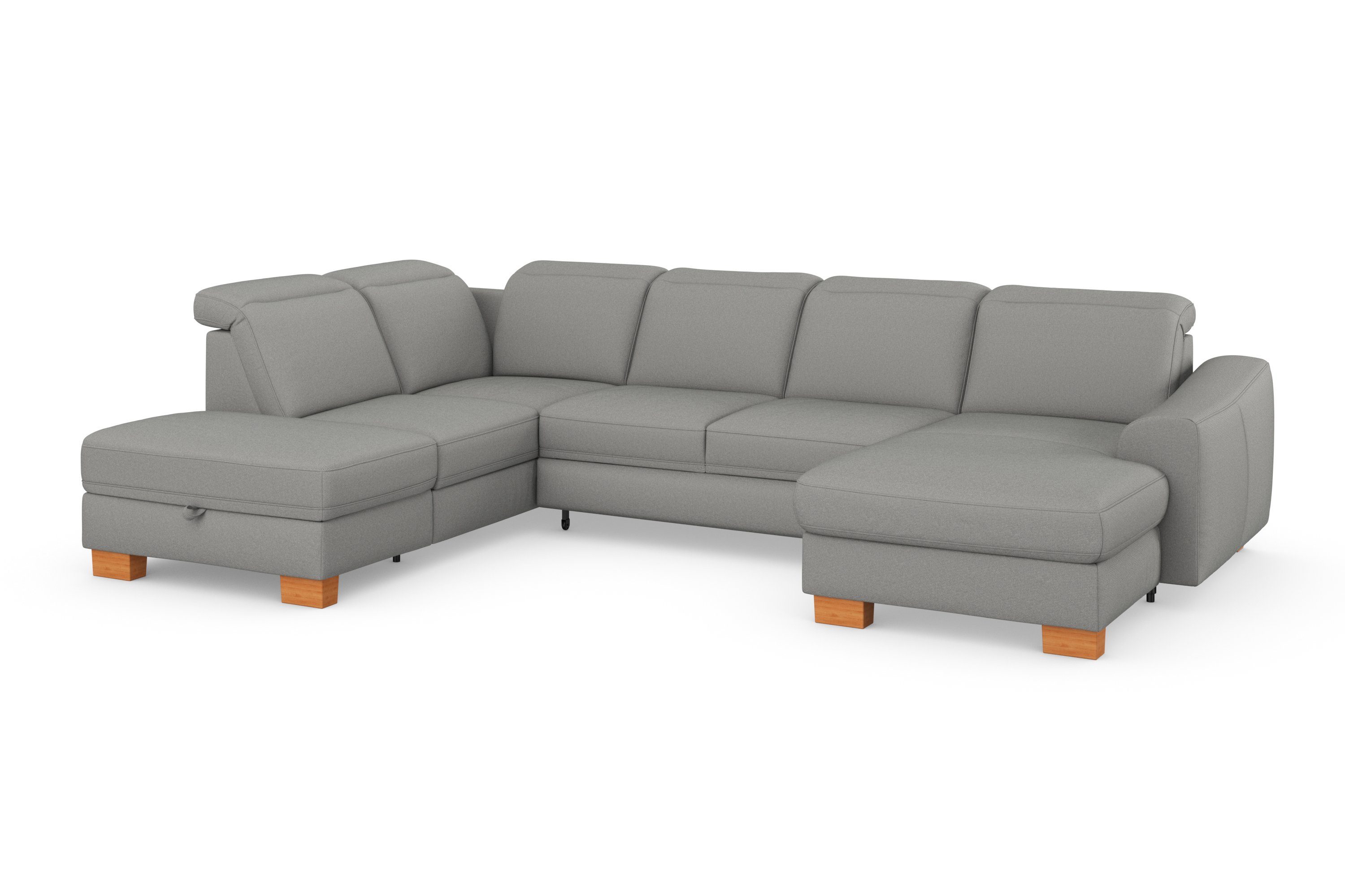 sit&more Zithoek Dundee U-vorm met binnenvering en massief houten poten, naar keuze met verstelbare hoofdsteun