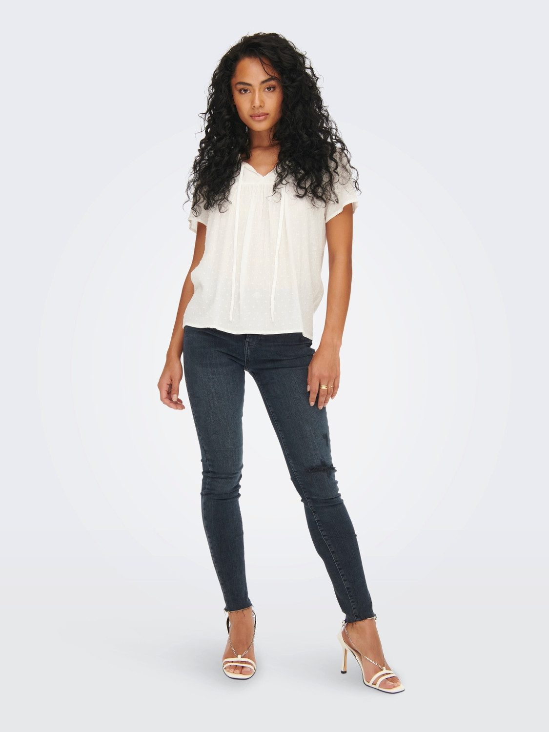 JDY Blouse met korte mouwen JDYLIMA LIFE S/S TOP WVN NOOS